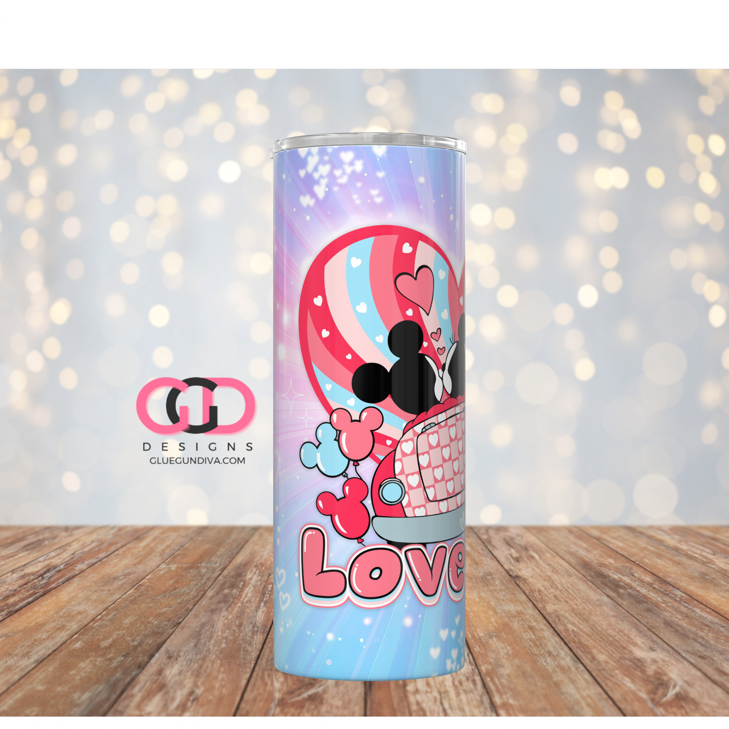 LoveBug -  Digital tumbler wrap for 20 oz skinny straight tumbler