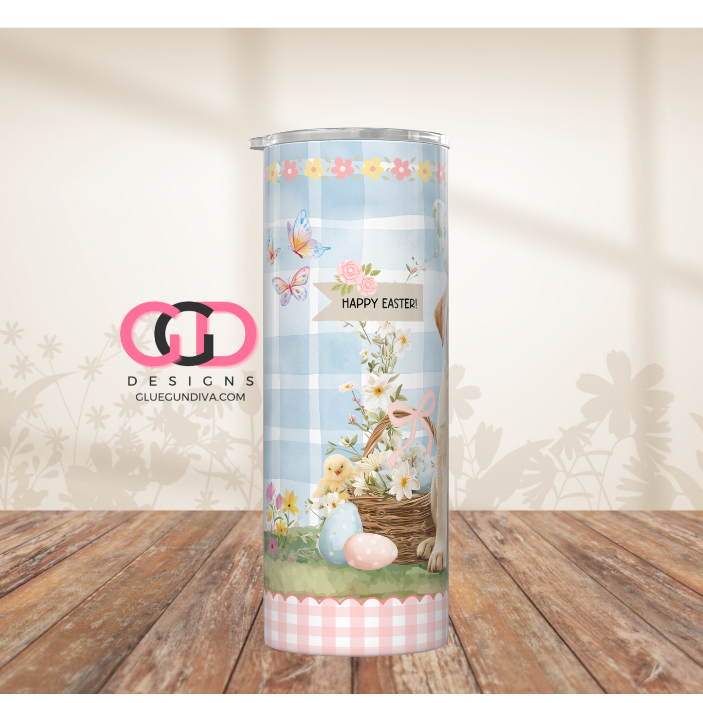Lab Easter Puppy-  Digital tumbler wrap for 20 oz skinny straight tumbler