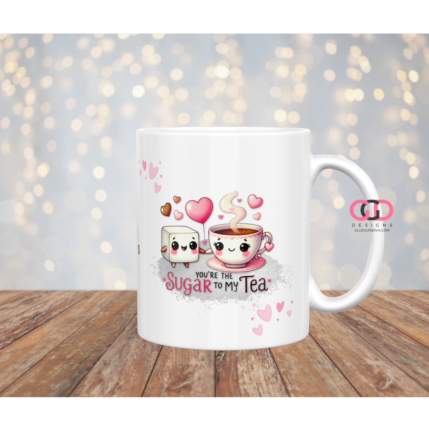 Sugar to my Tea - Digital mug wrap for 11 and 15 oz