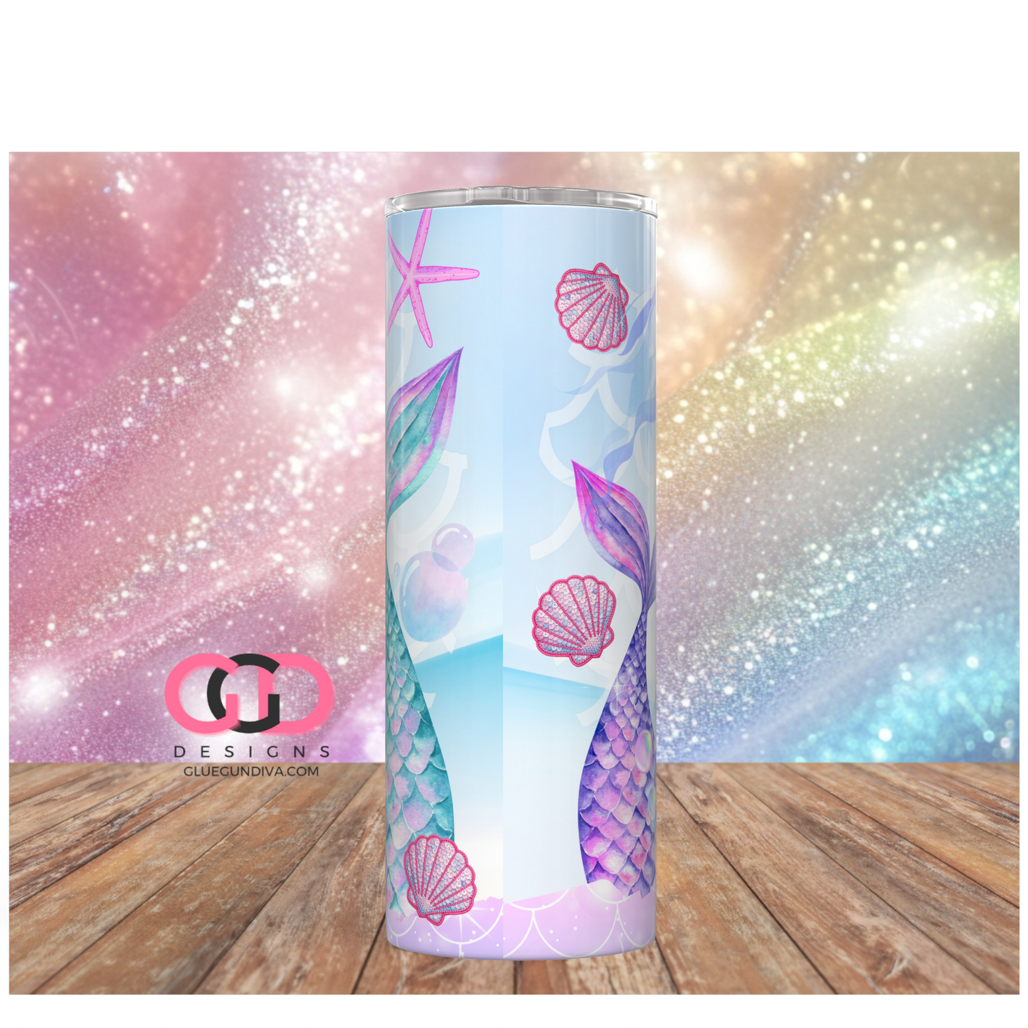 Mermaids Have More Fun -   Digital tumbler wrap for 20 oz skinny straight tumbler