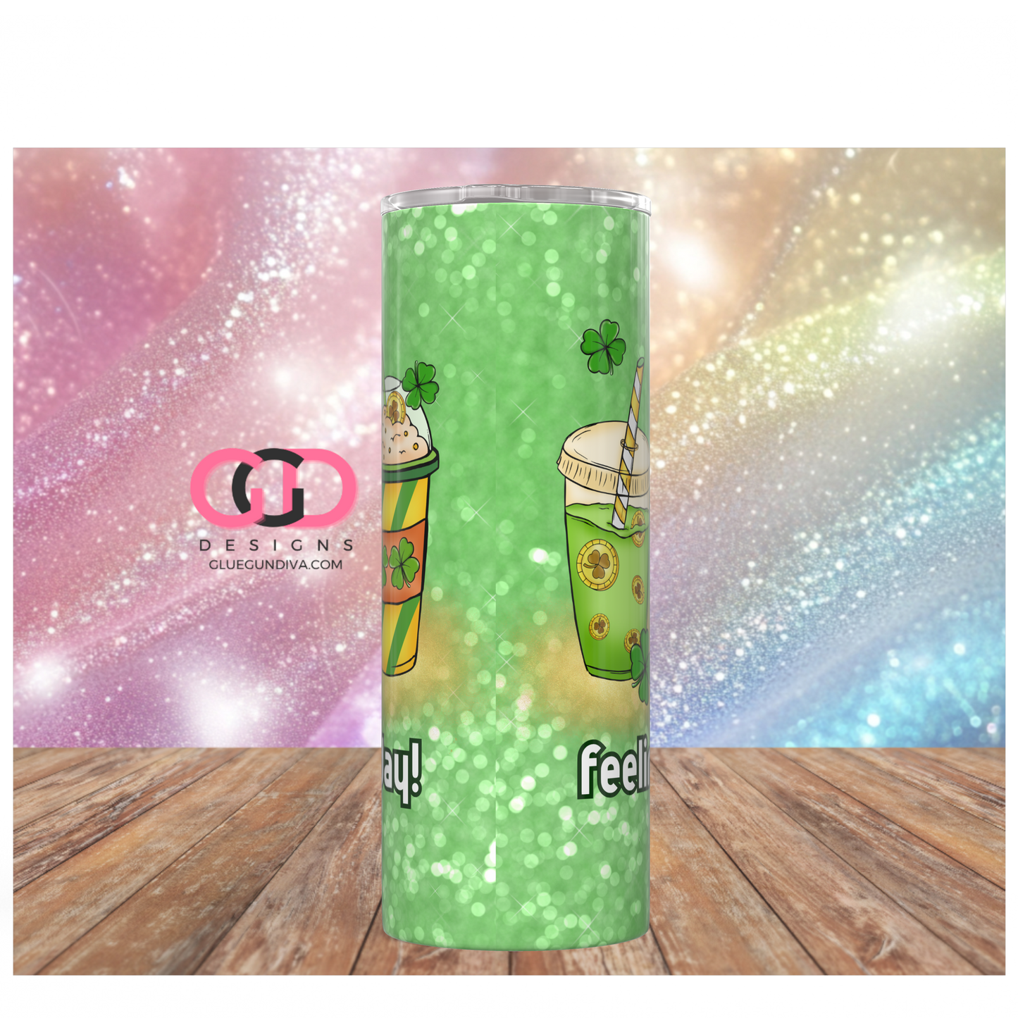 Extra Lucky - Digital tumbler wrap for 20 oz skinny straight tumbler