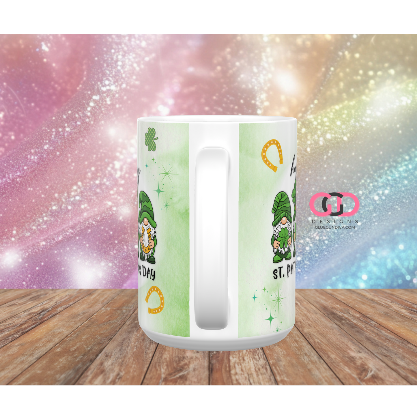 Happy St Patrick's Day Gnomes - Digital mug wrap for 11 and 15 oz