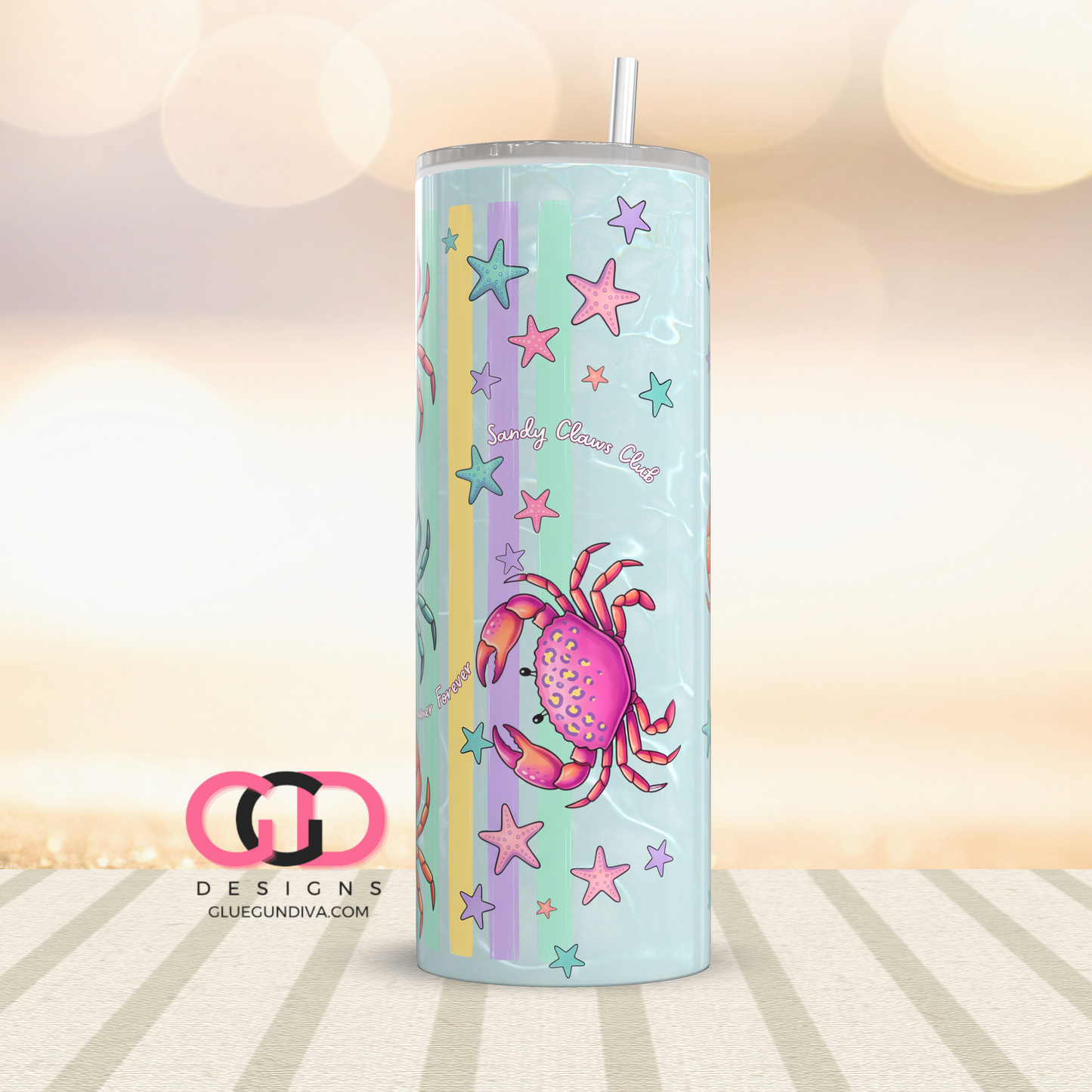 Sandy Claws -  Digital tumbler wrap for 20 oz skinny straight tumbler