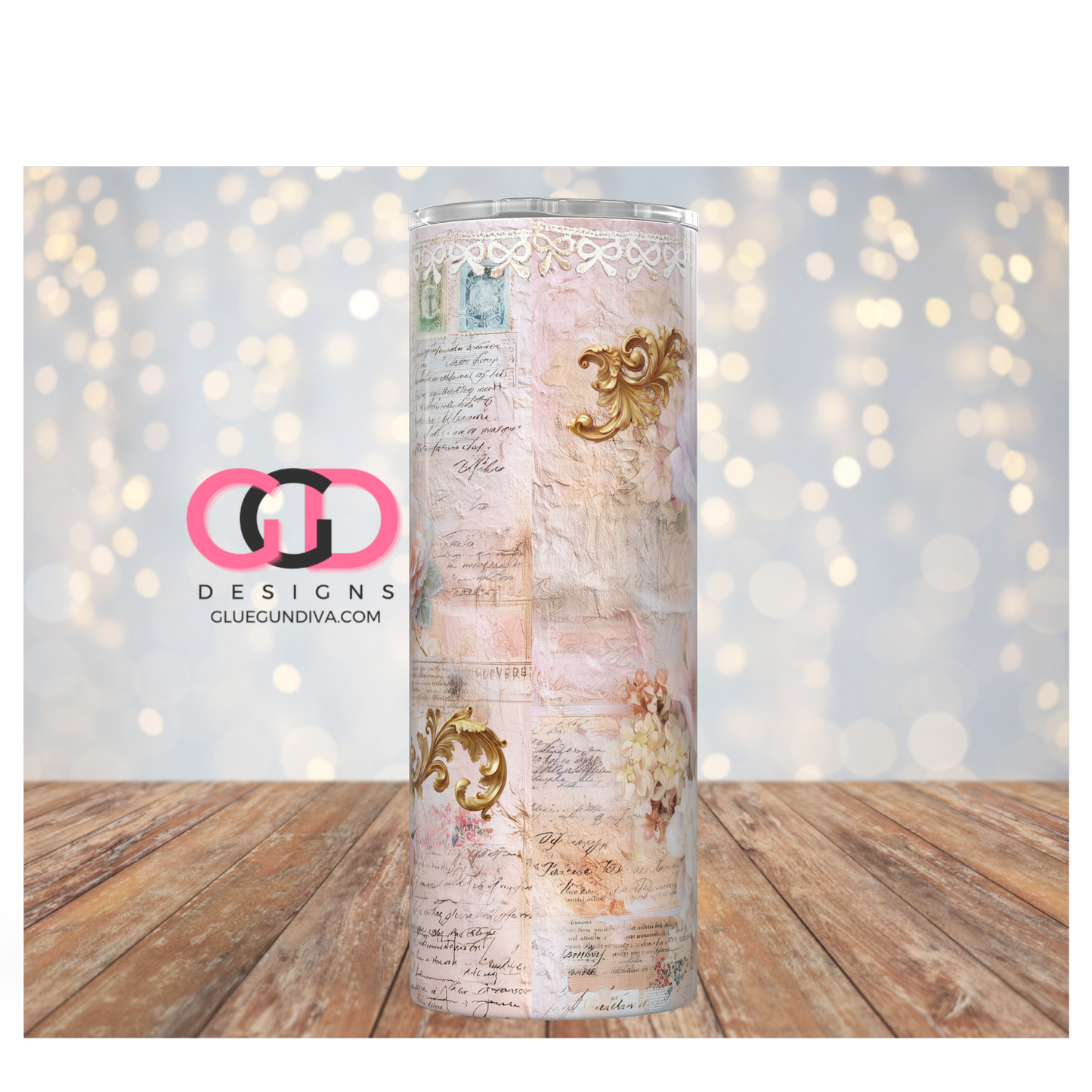 Mom Victorian Collage -   Digital tumbler wrap for 20 oz skinny straight tumbler