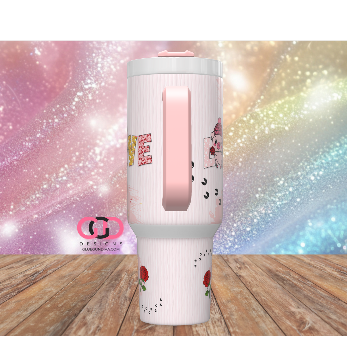 Piggy Love -   Digital tumbler wrap for 40 oz tumbler
