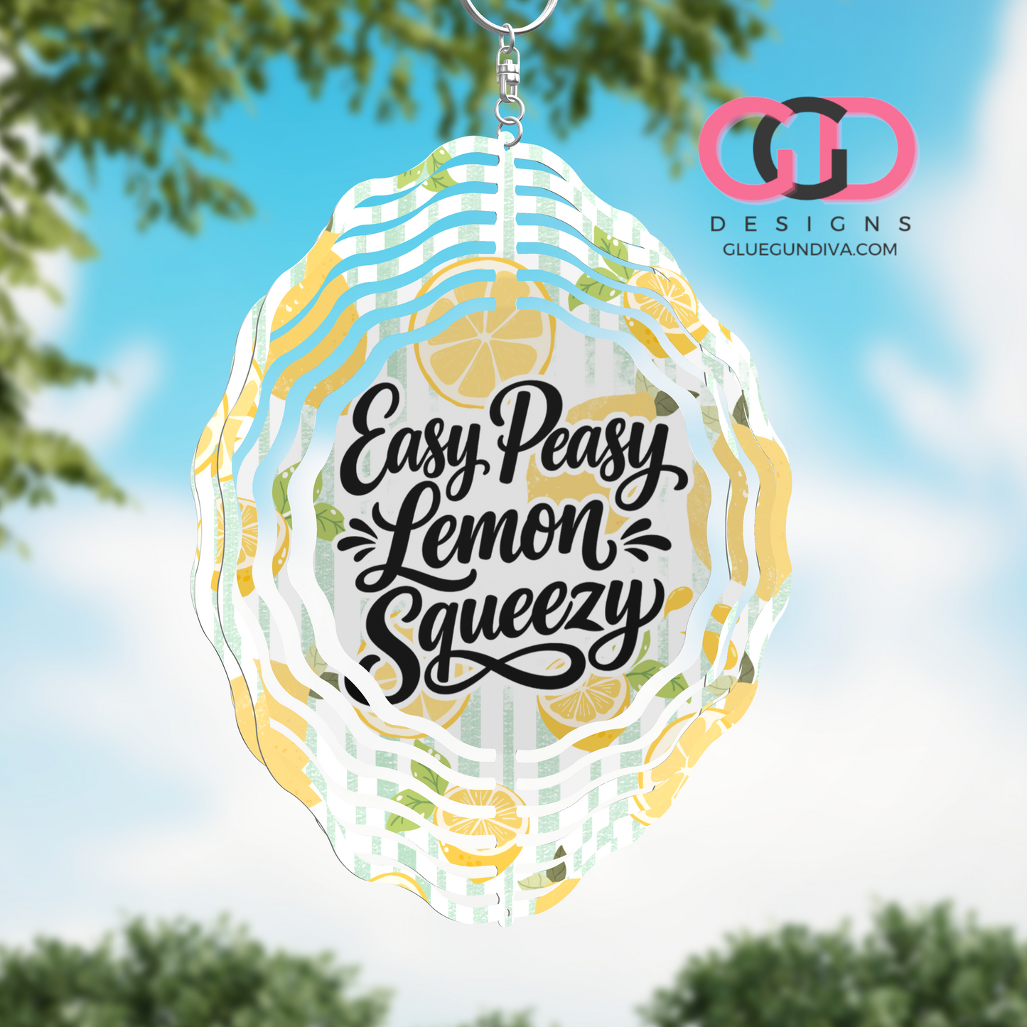 Easy Peasy Lemon Squeezy -   Digital image for an 8 Inch Wind Spinner
