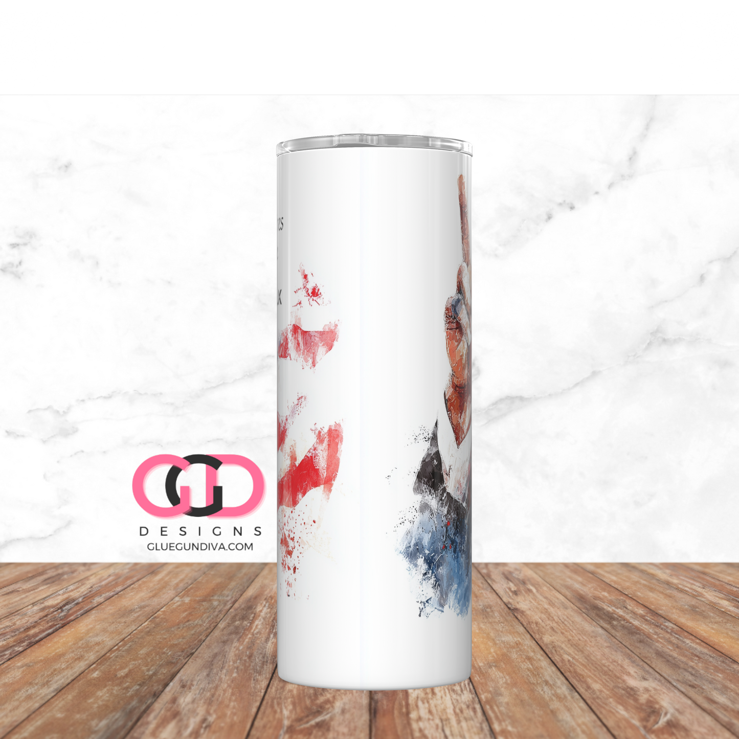 MLK Peace Courage to Love-  Digital tumbler wrap for 20 oz skinny straight tumbler