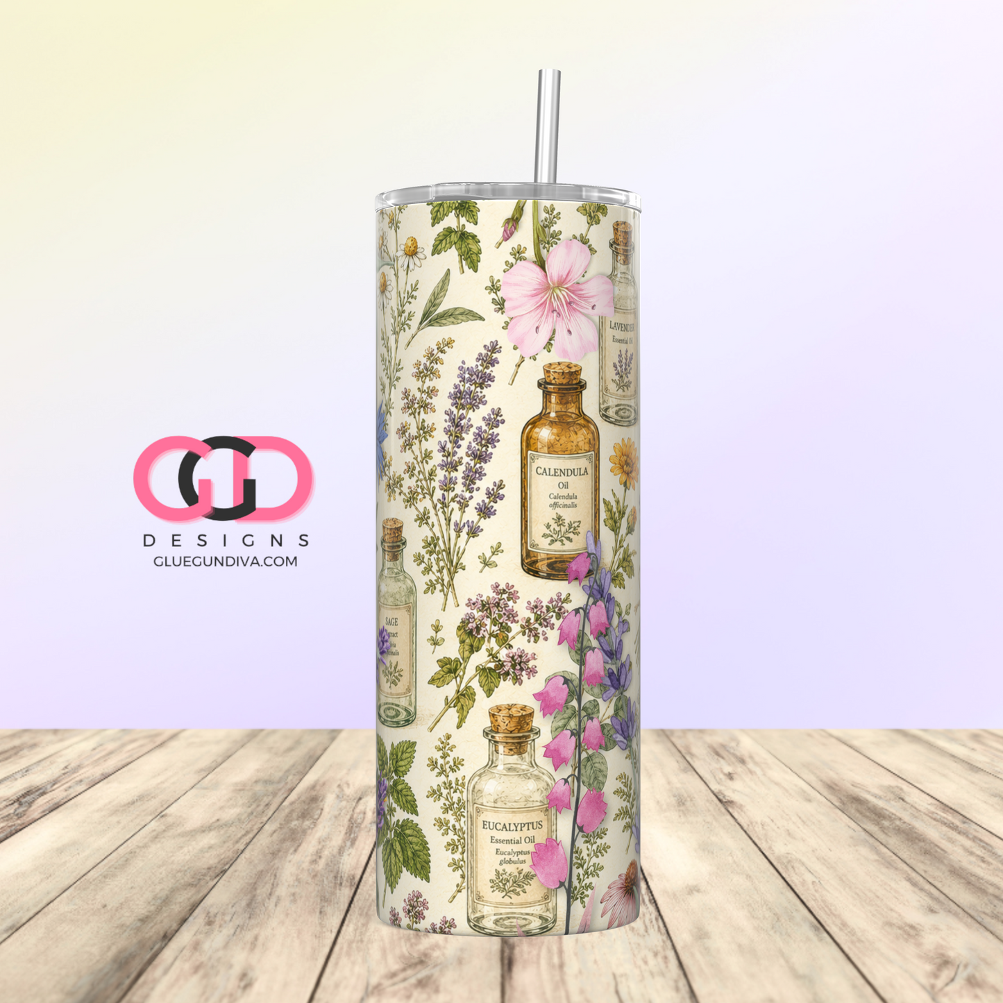Essential Oils Make Everything Better -  Digital tumbler wrap for 20 oz skinny straight tumbler