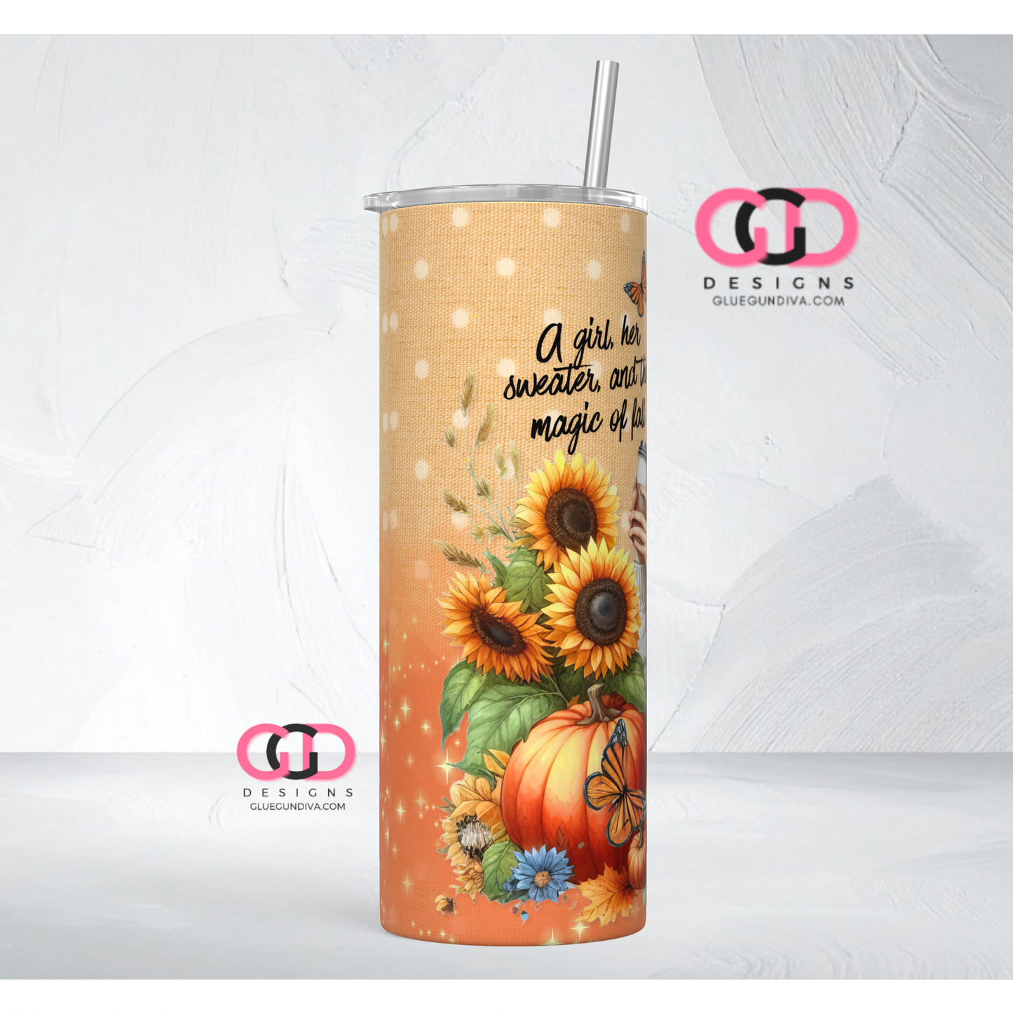 Magic of Fall 2 -   Digital tumbler wrap for 20 oz skinny straight tumbler