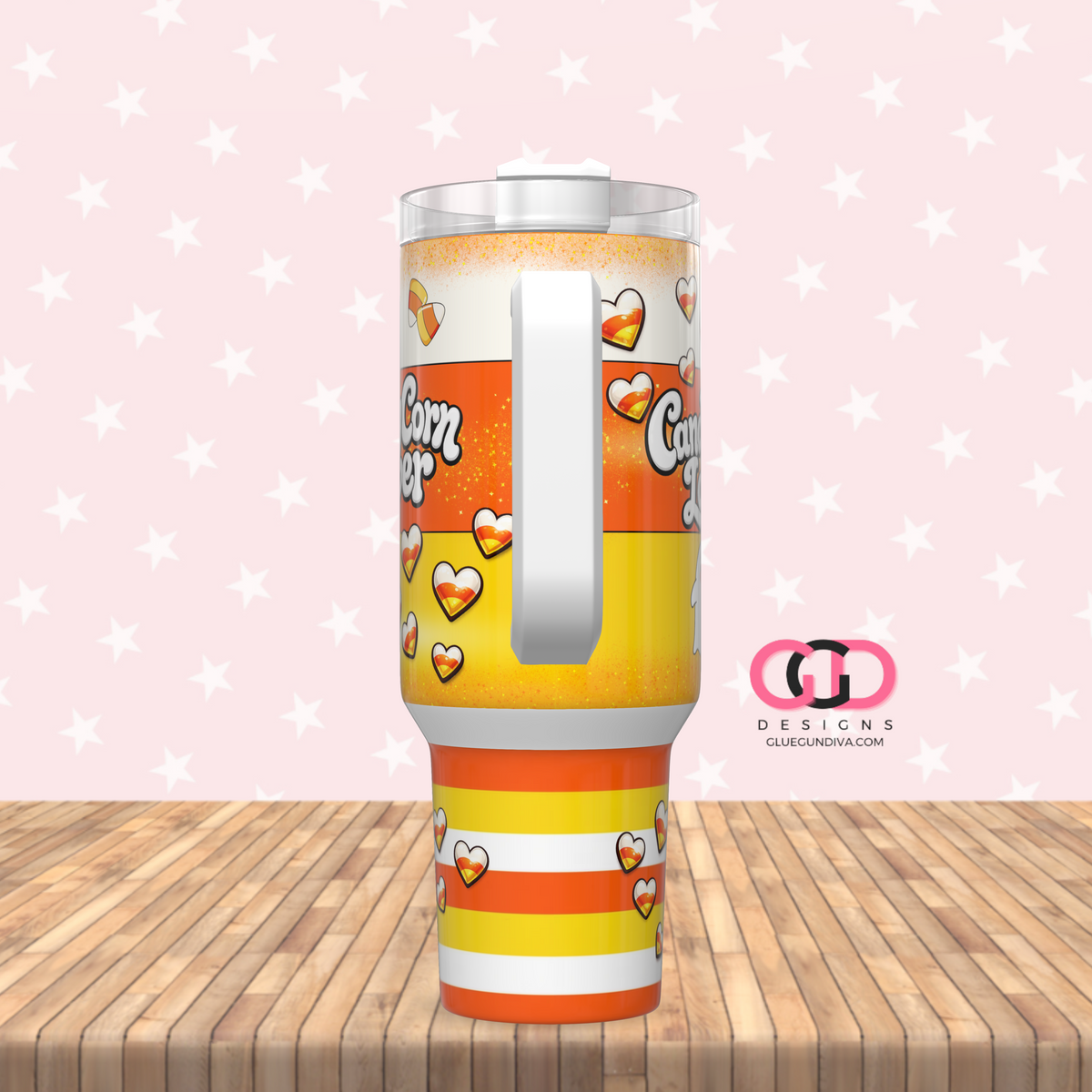 Candy Corn Lover Ghosts -   Digital tumbler wrap for 40 oz tumbler