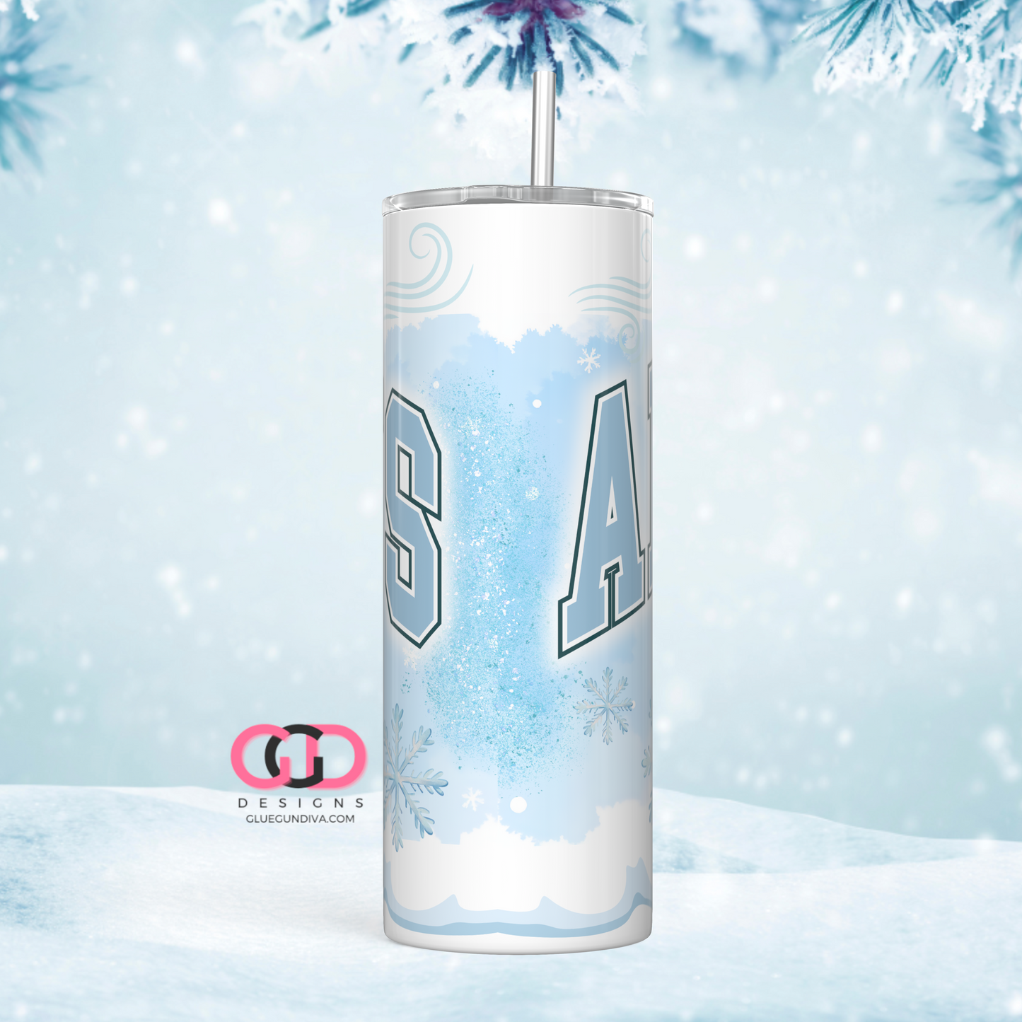 Always Cold -  Digital tumbler wrap for 20 oz skinny straight tumbler