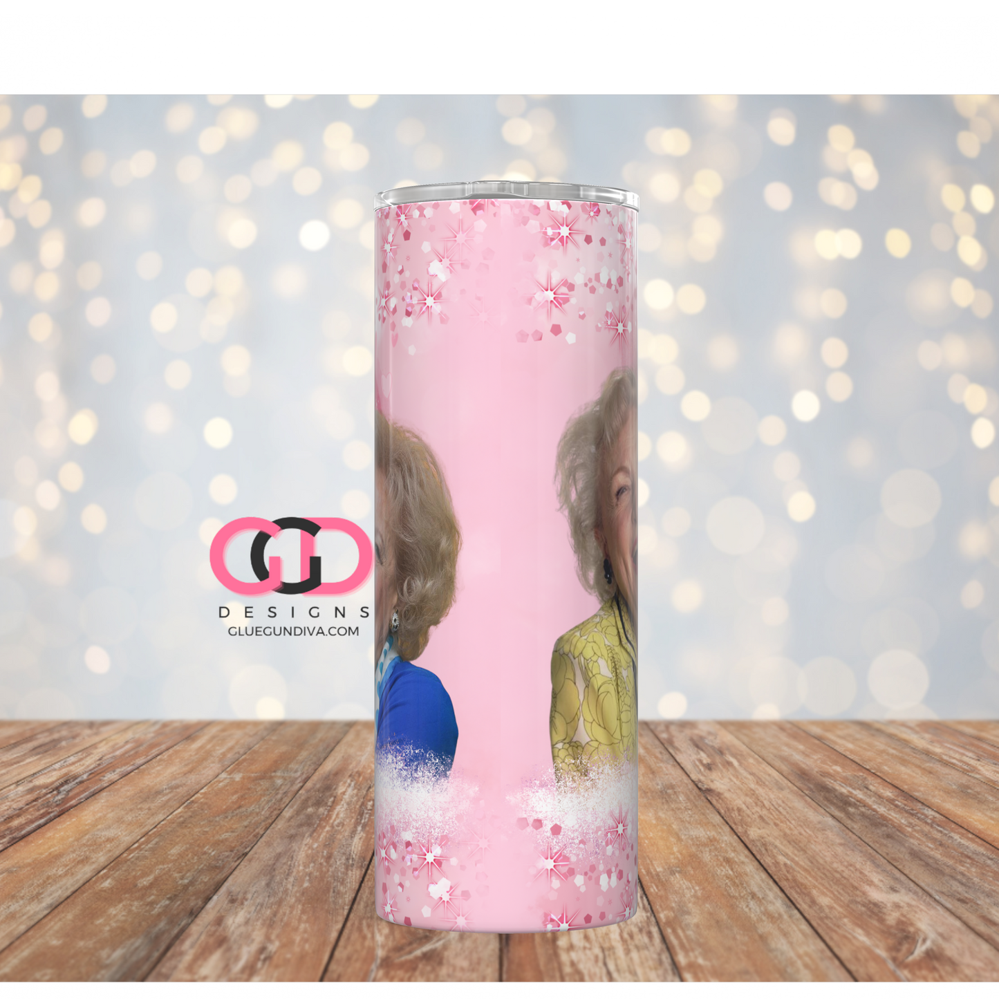 Betty White Laughing at my haters-   Digital tumbler wrap for 20 oz skinny straight tumbler