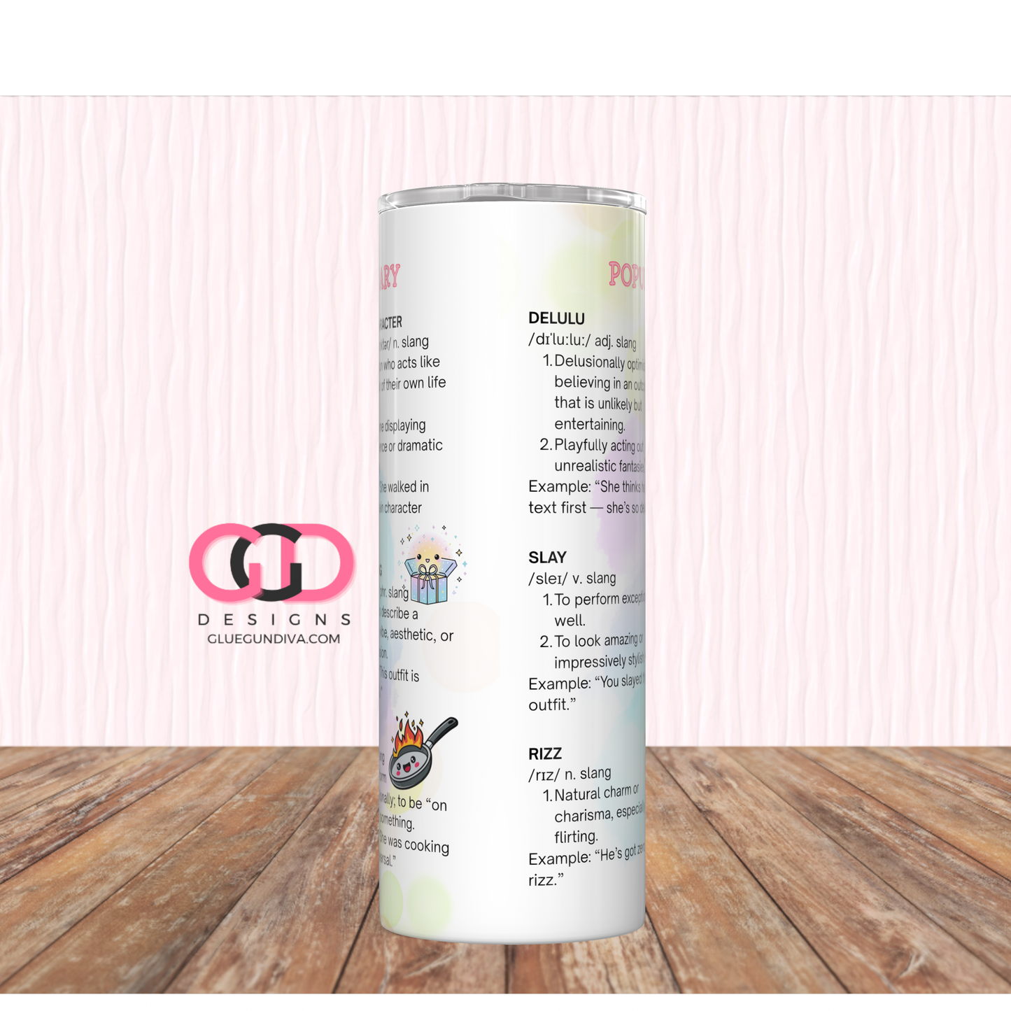 Popular Internet Slang Dictionary -Digital tumbler wrap for 20 oz skinny straight tumbler