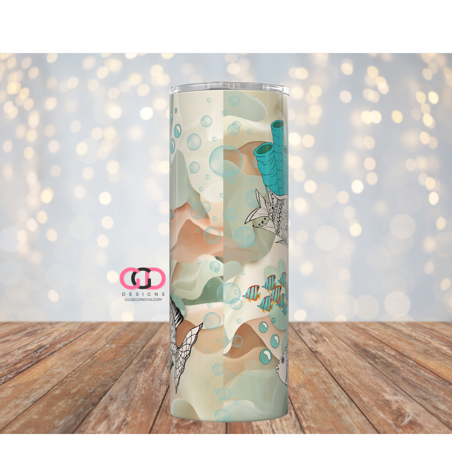 Wide Ocean Endless Possibilities -  Digital tumbler wrap for 20 oz skinny straight tumbler