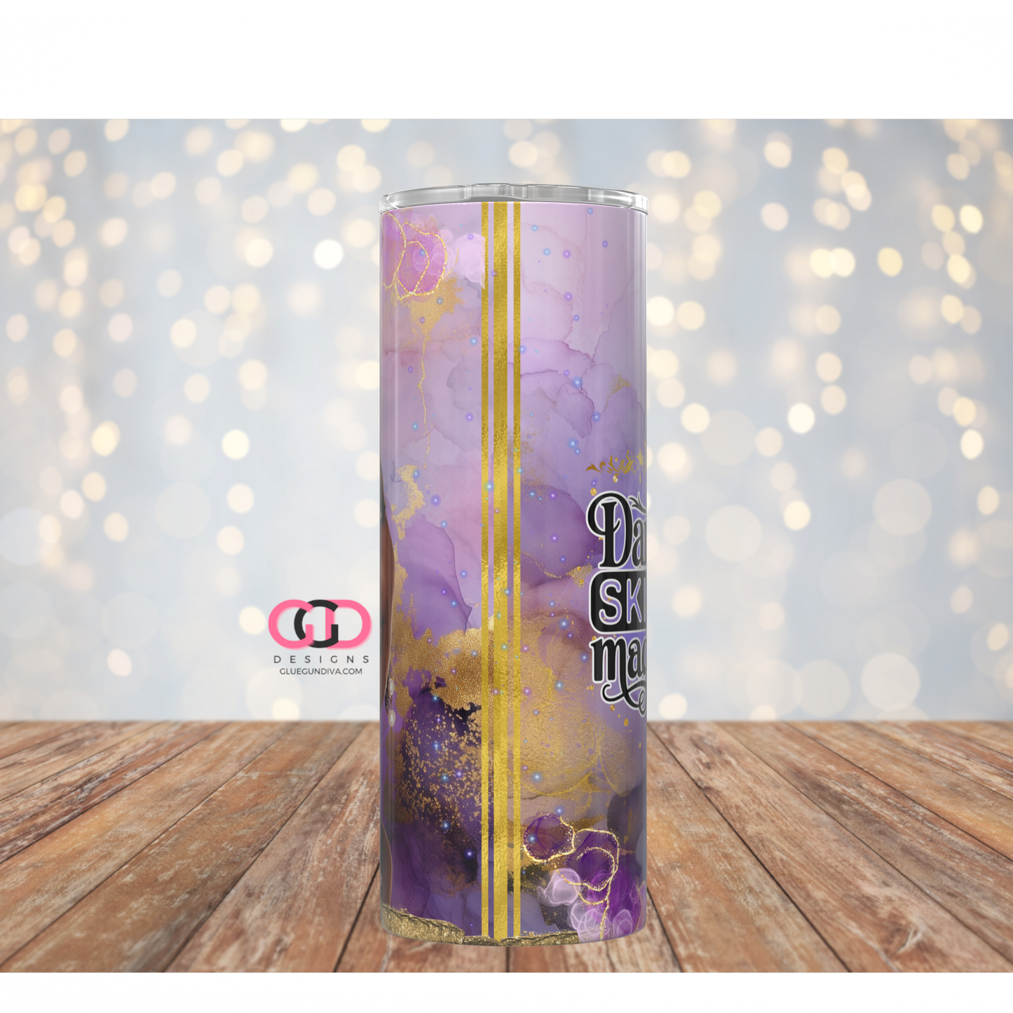 Dark Skin Magic-   Digital tumbler wrap for 20 oz skinny straight tumbler