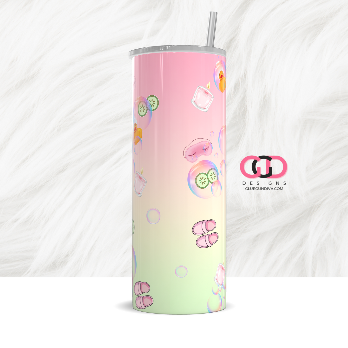 A Little Me Time - Digital tumbler wrap for 20 oz skinny straight tumbler