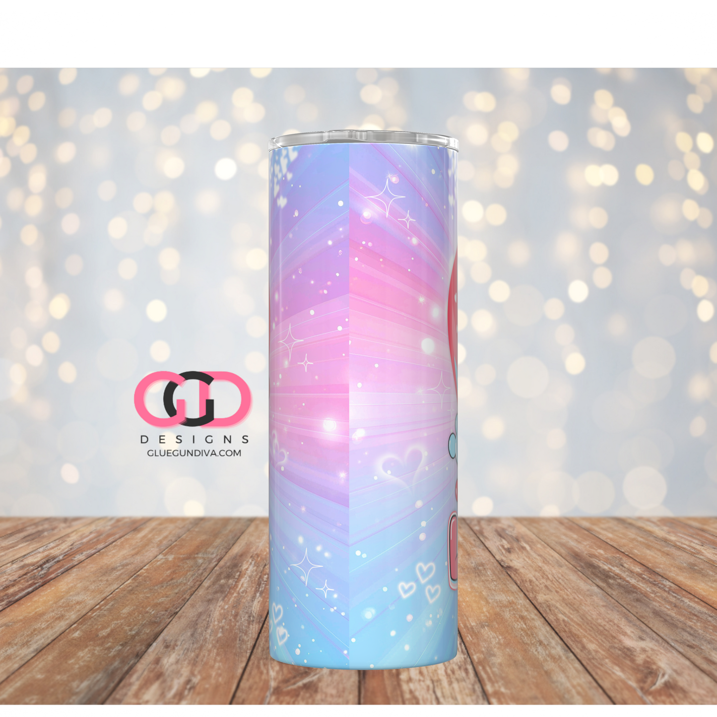 LoveBug -  Digital tumbler wrap for 20 oz skinny straight tumbler