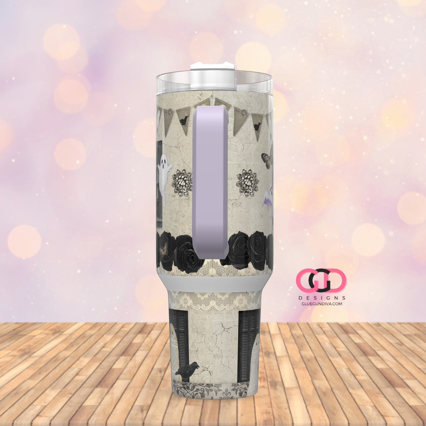Gothic Haunted House -   Digital tumbler wrap for 40 oz tumbler