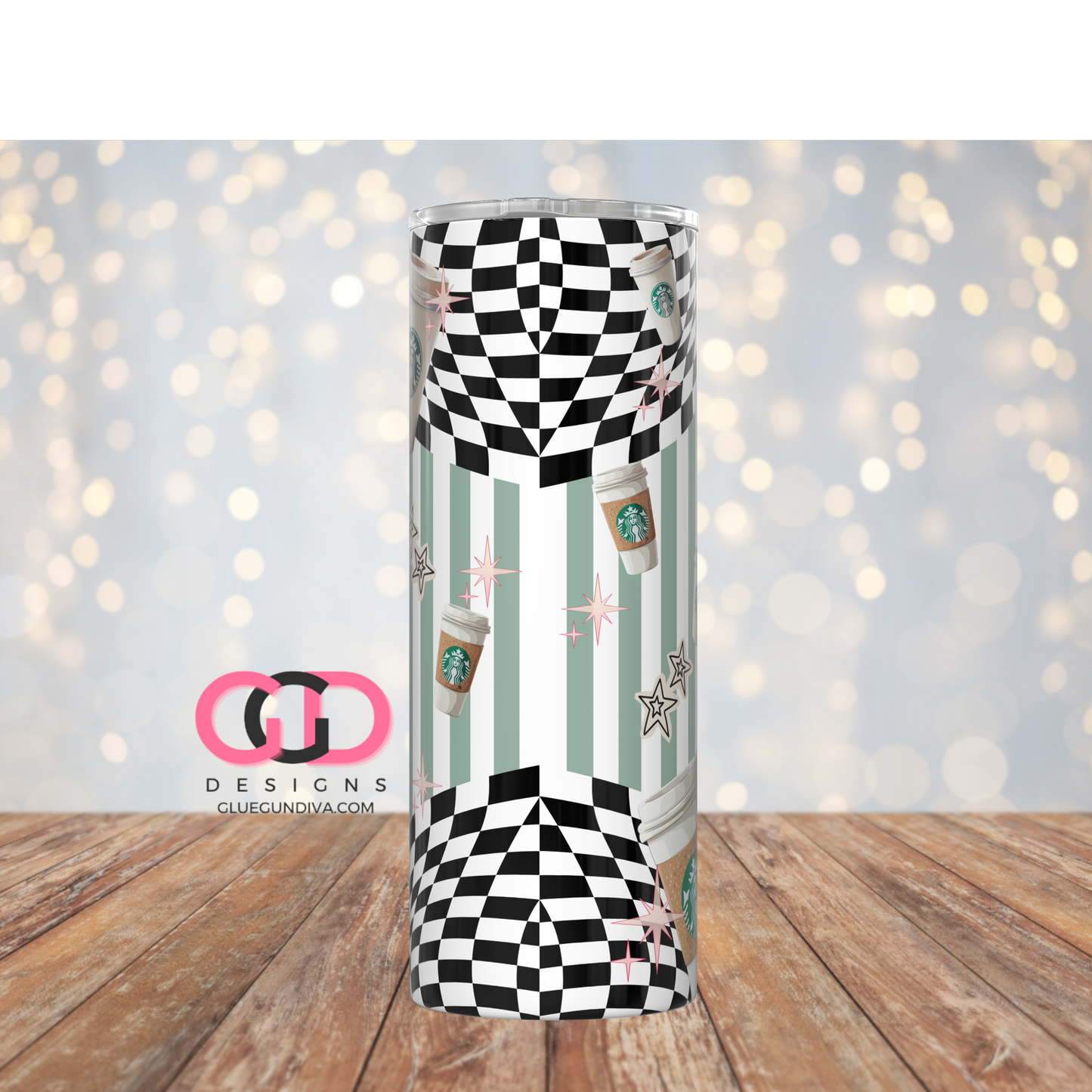 Feral for Starbies -  Digital tumbler wrap for 20 oz skinny straight tumbler