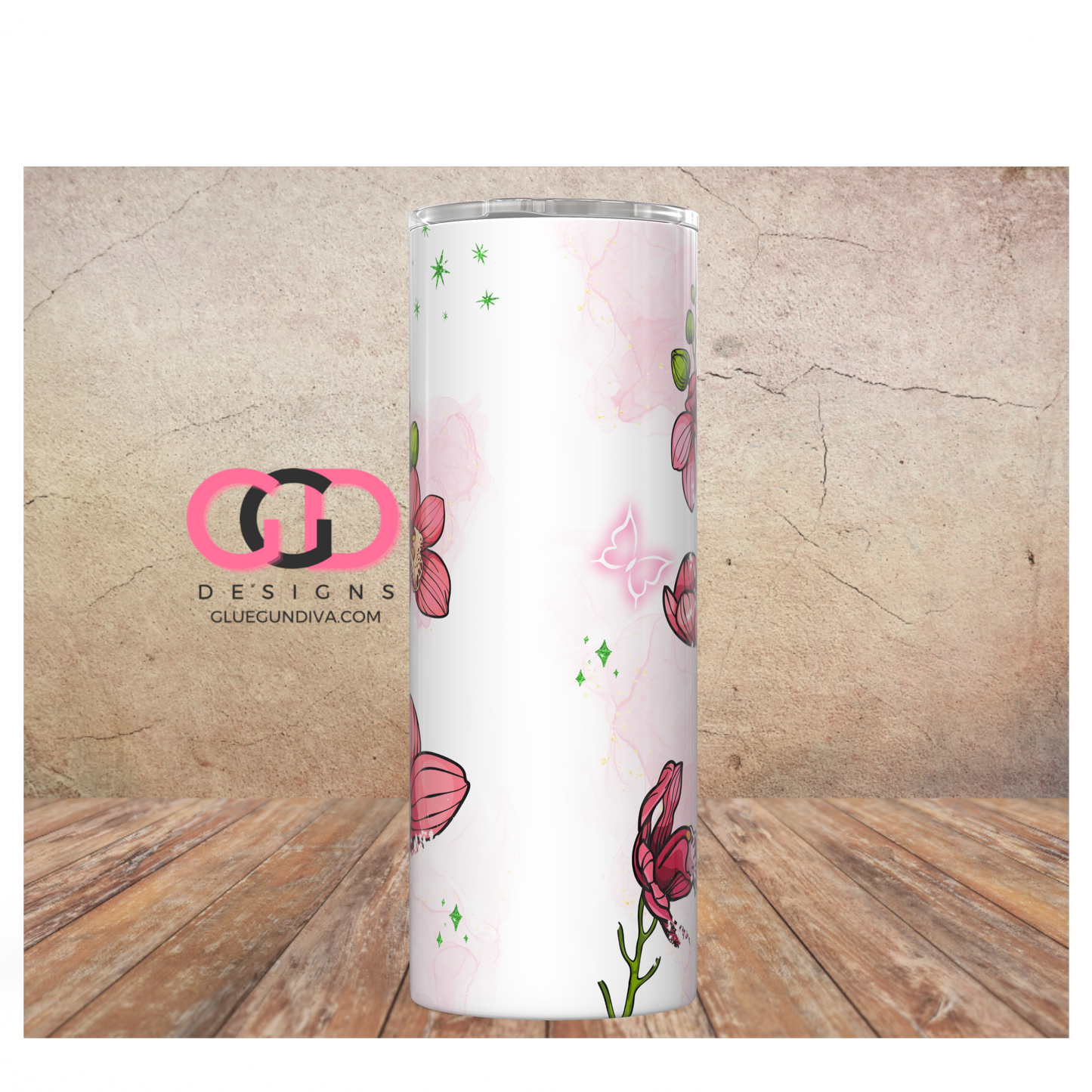 Let Your Dreams Blossom - Digital tumbler wrap for 20 oz skinny straight tumbler