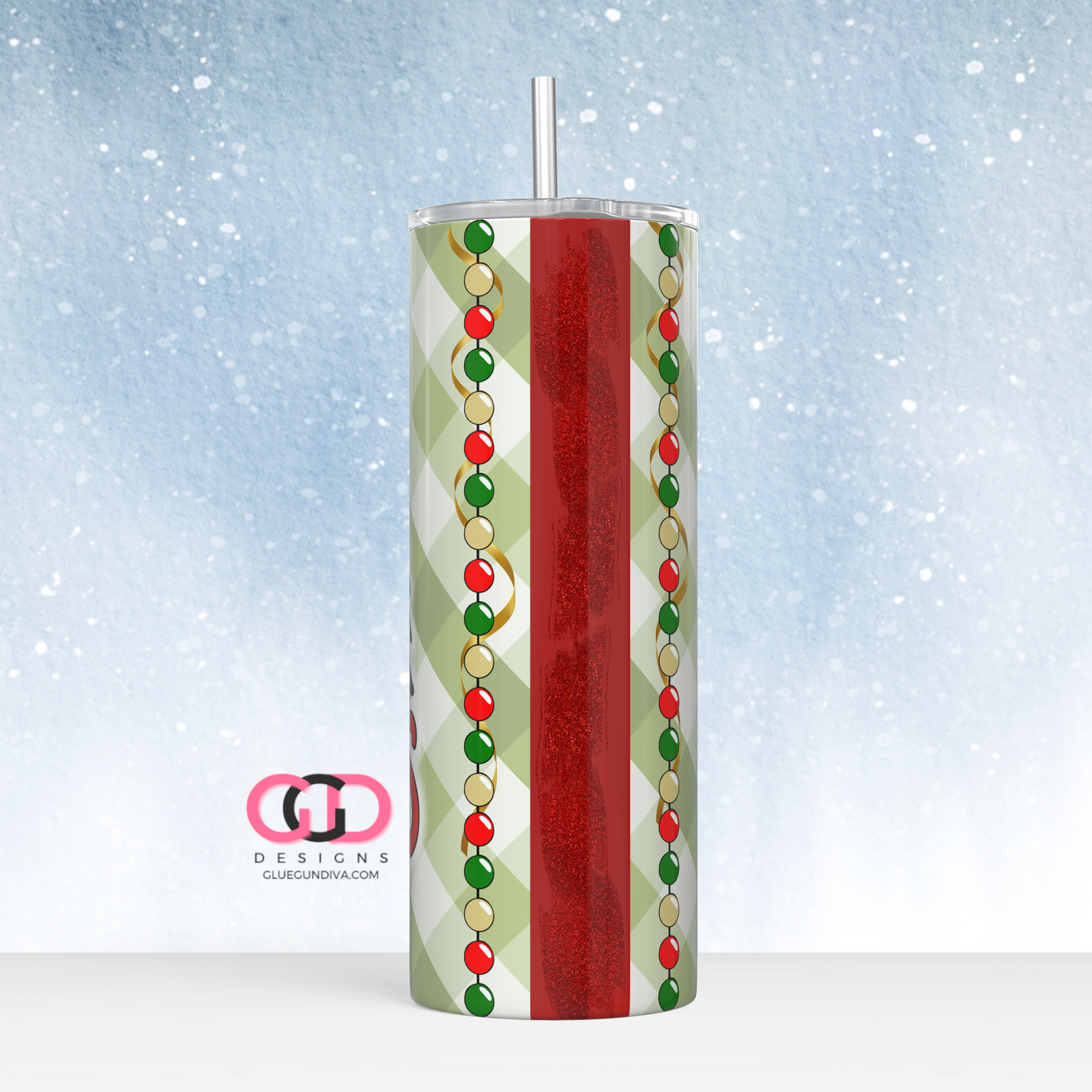 Merry Drunk -   Digital tumbler wrap for 20 oz skinny straight tumbler