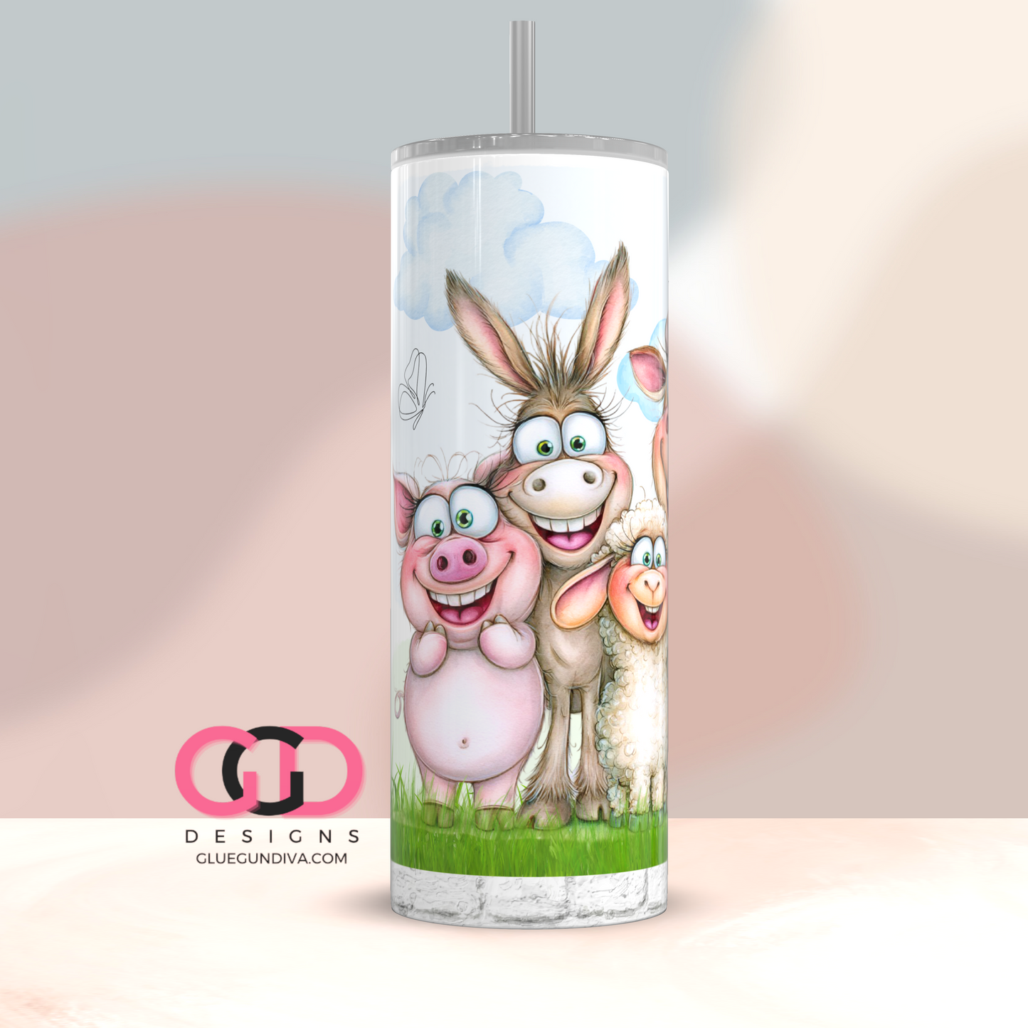 Hang In There It Gets Worse -Digital tumbler wrap for 20 oz skinny straight tumbler