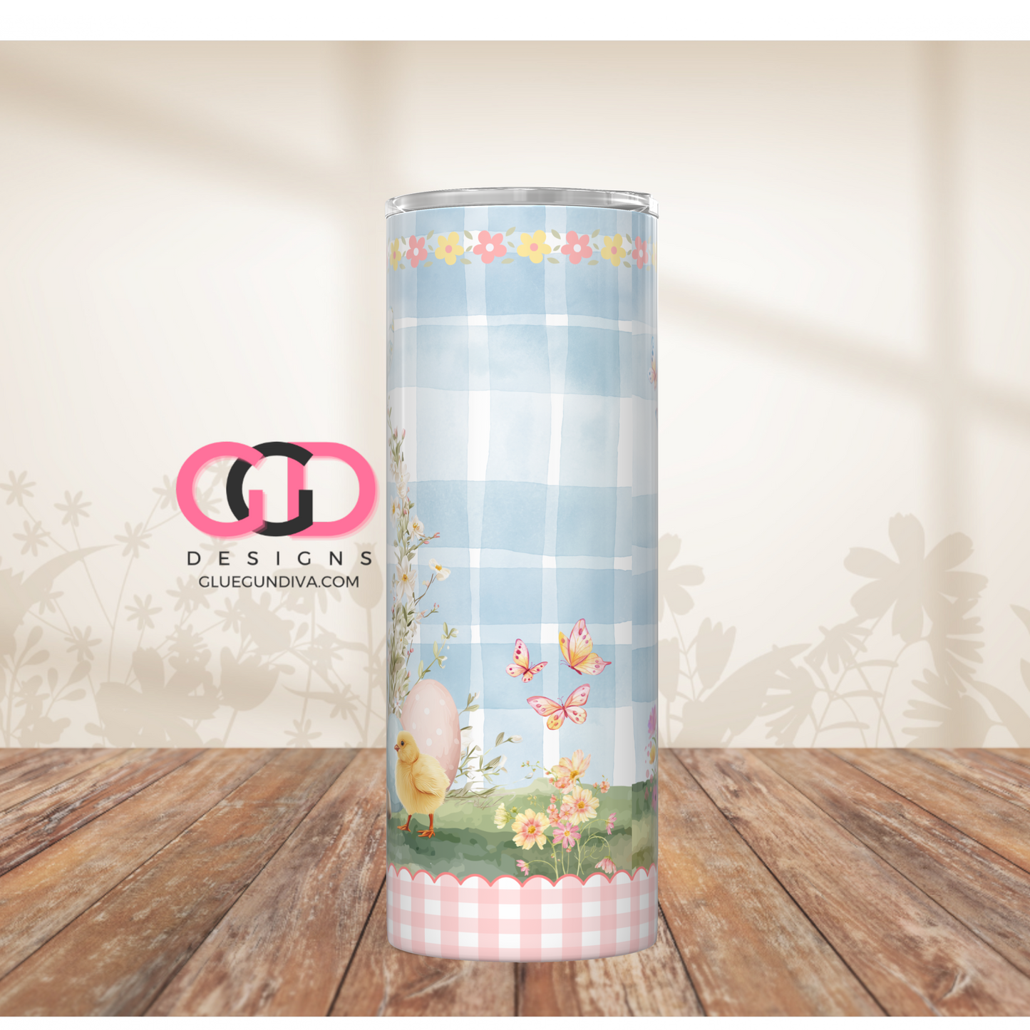 Lab Easter Puppy-  Digital tumbler wrap for 20 oz skinny straight tumbler