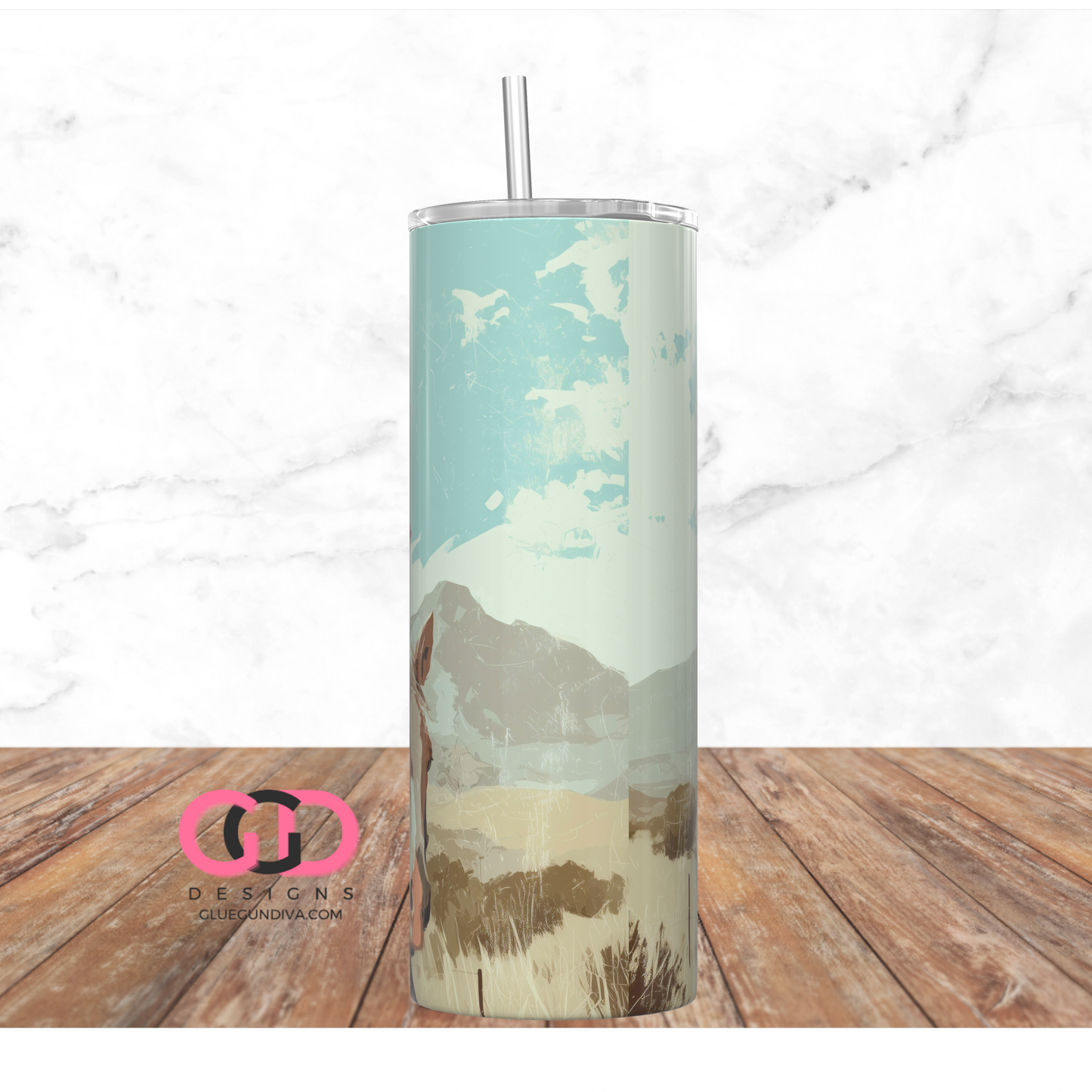 Cheers Cowgirls -  Digital tumbler wrap for 20 oz skinny straight tumbler