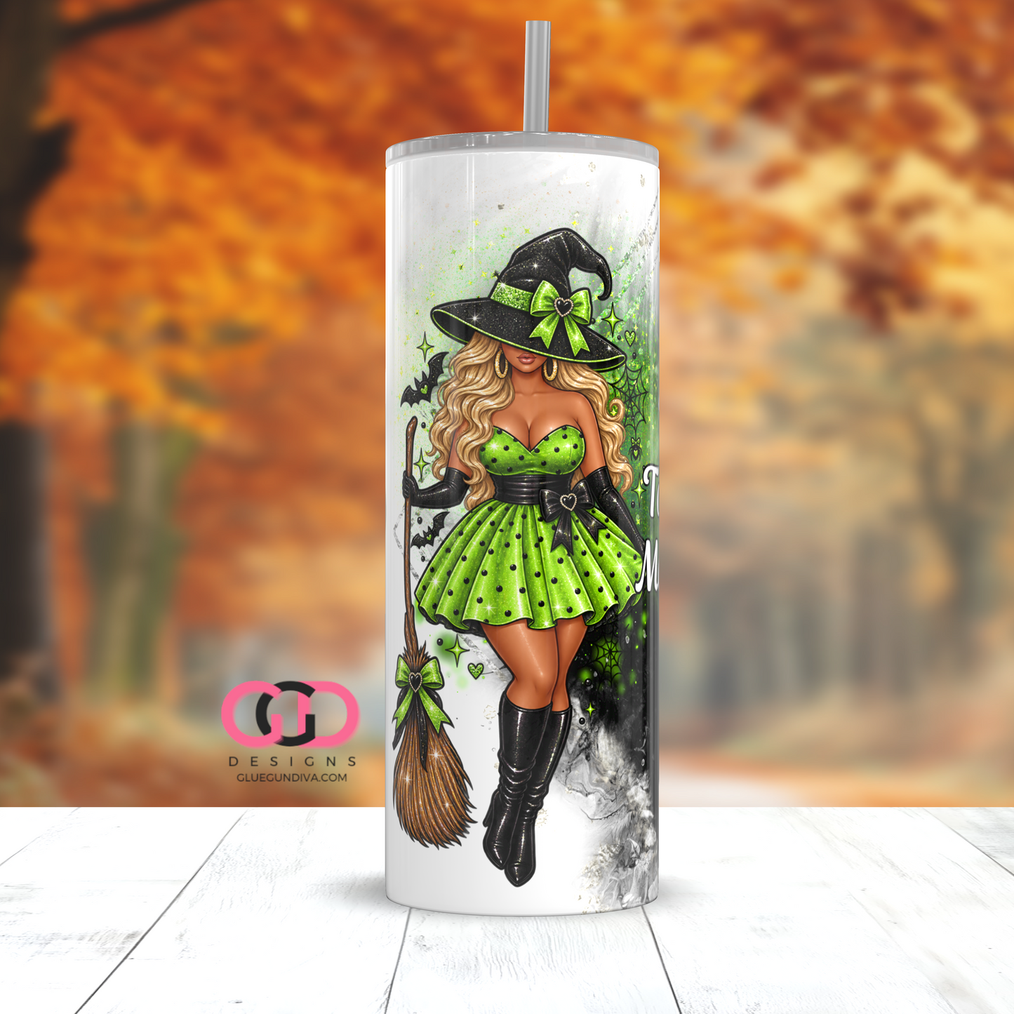 Not Today Mortals Blonde -  Digital tumbler wrap for 20 oz skinny straight tumbler