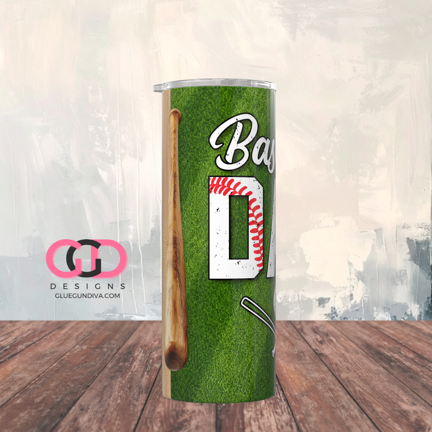 Baseball Dad 26 -   Digital tumbler wrap for 20 oz skinny straight tumbler c