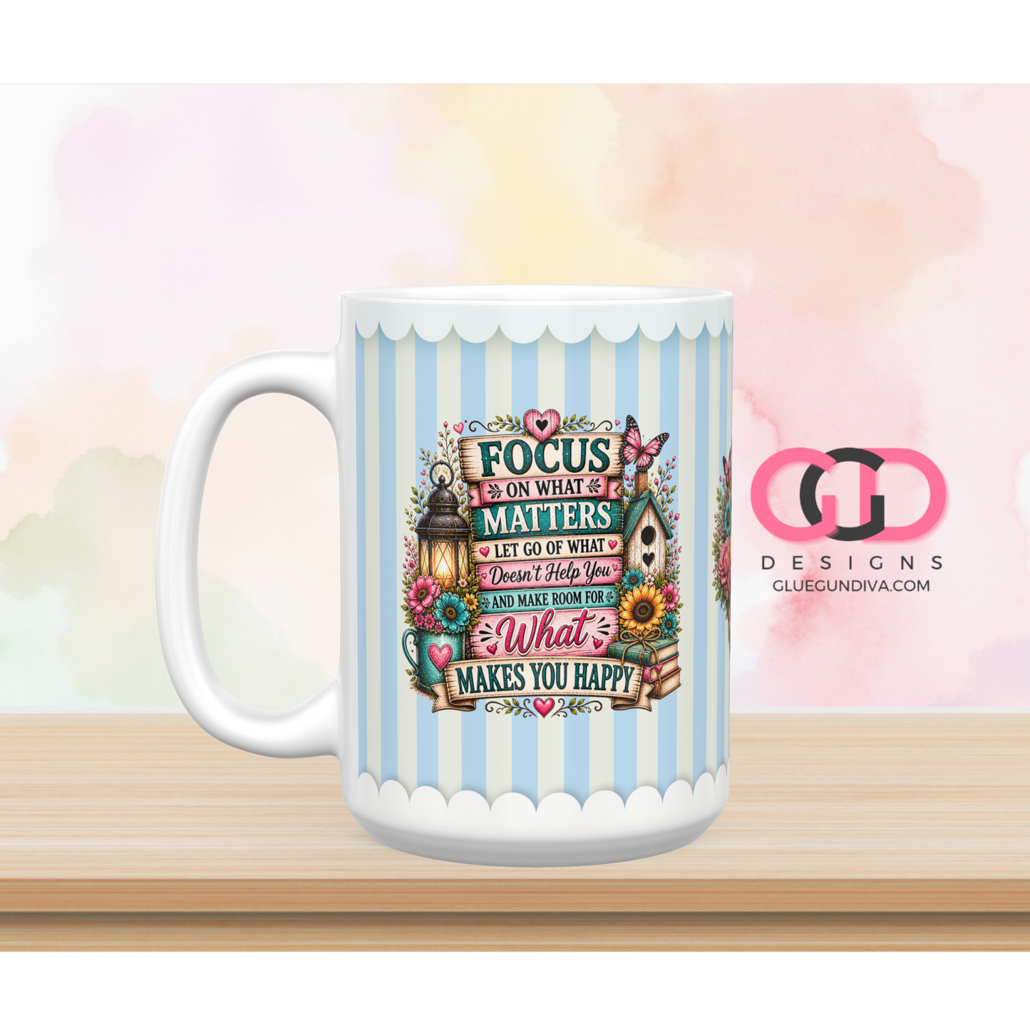 Focus on What Matters - Digital mug wrap for 11 and 15 oz