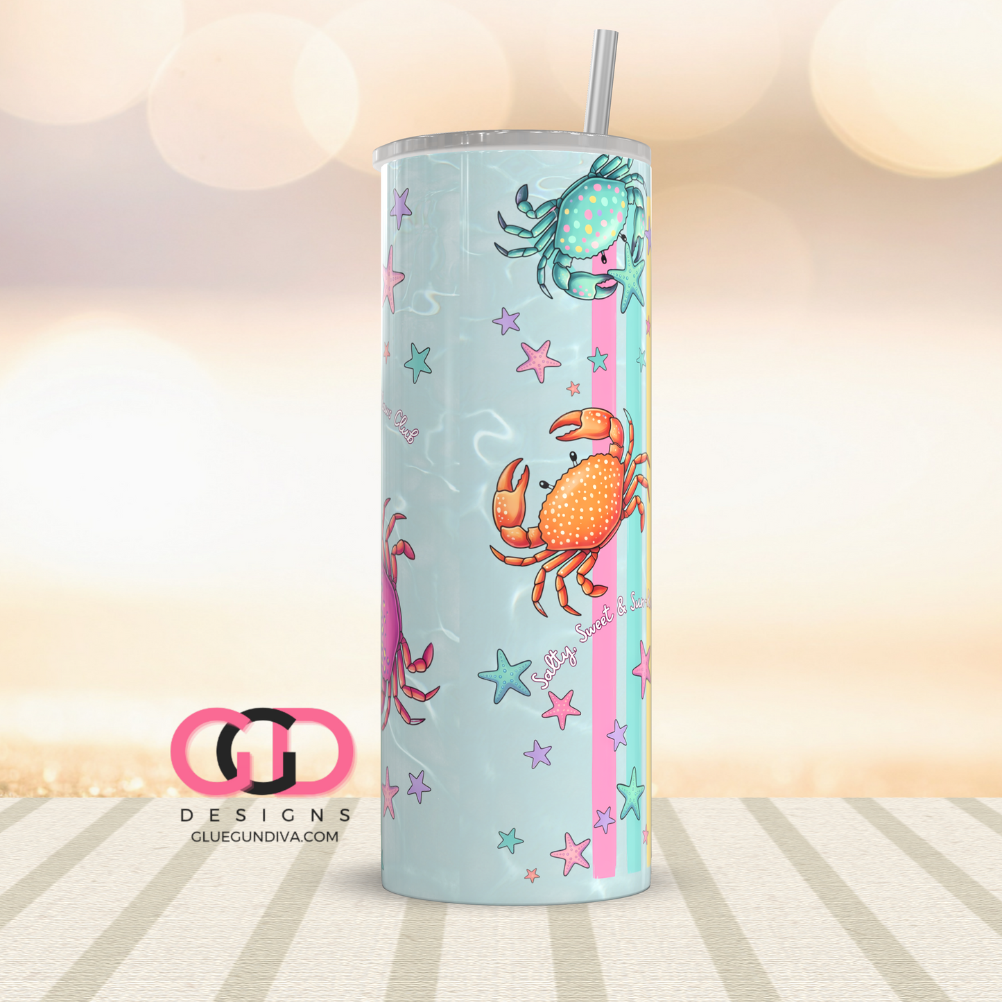 Sandy Claws -  Digital tumbler wrap for 20 oz skinny straight tumbler