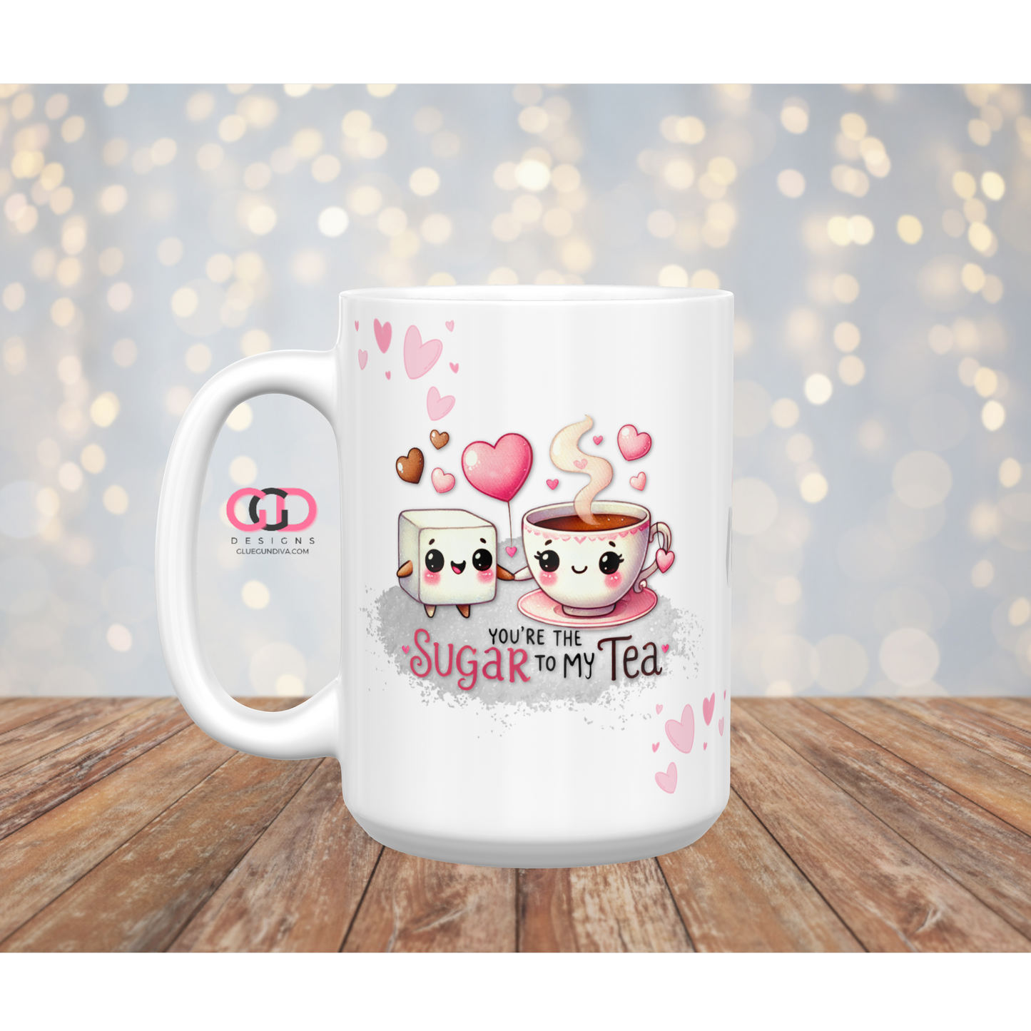 Sugar to my Tea - Digital mug wrap for 11 and 15 oz