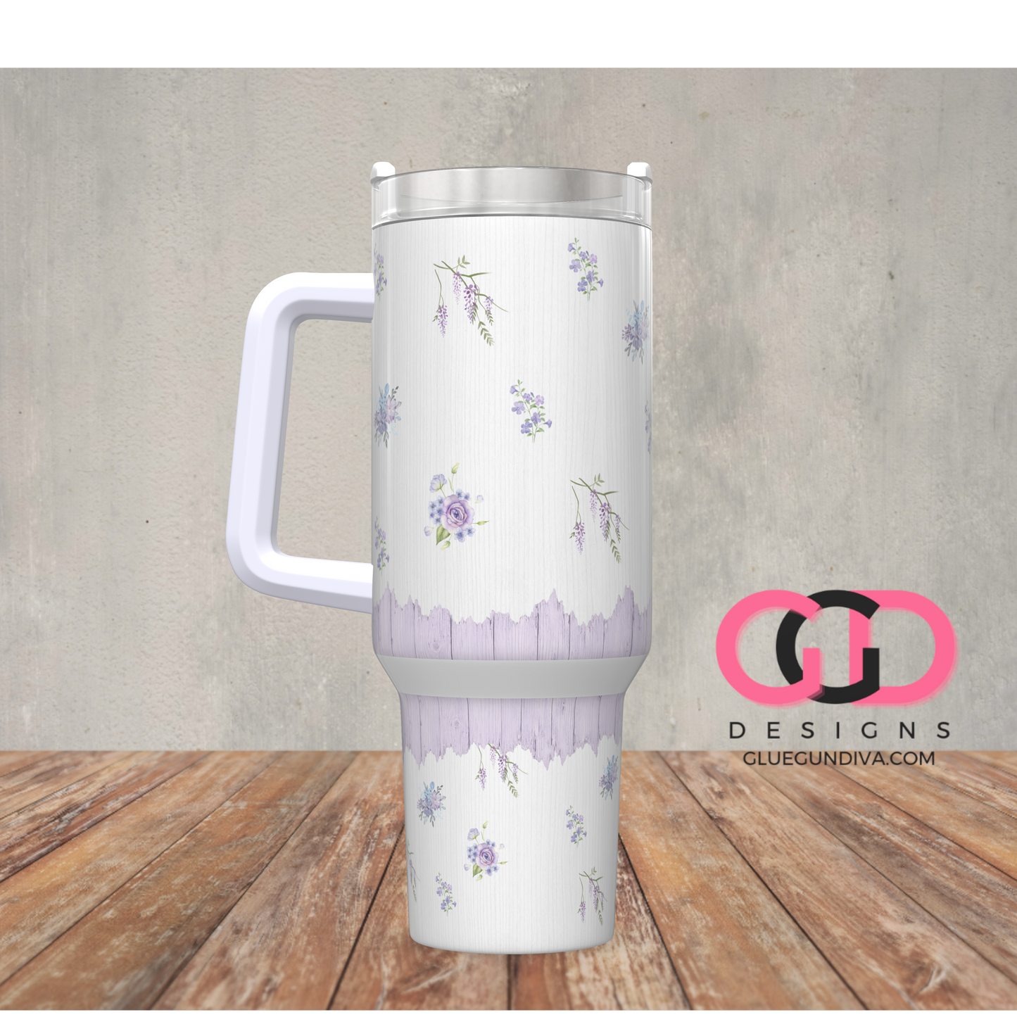 Lilac Blooms -   Digital tumbler wrap for 40 oz tumbler