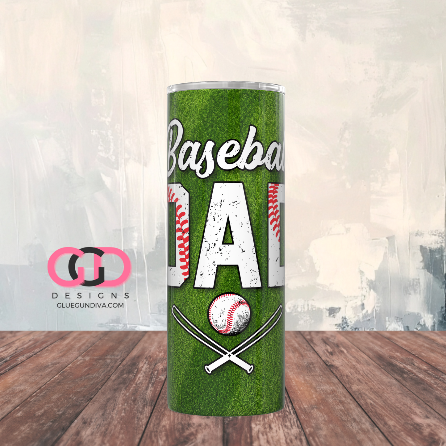 Baseball Dad 26 -   Digital tumbler wrap for 20 oz skinny straight tumbler c