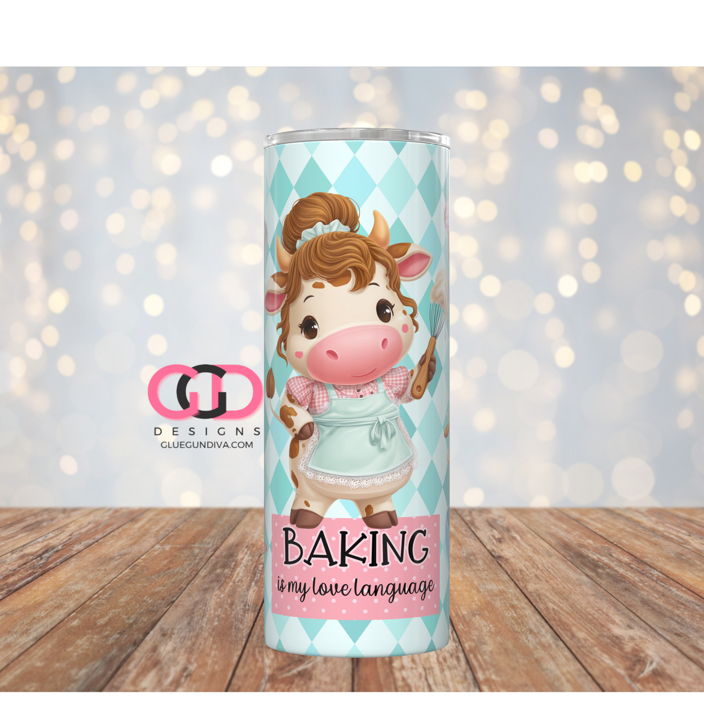 Baking is my love language-  Digital tumbler wrap for 20 oz skinny straight tumbler