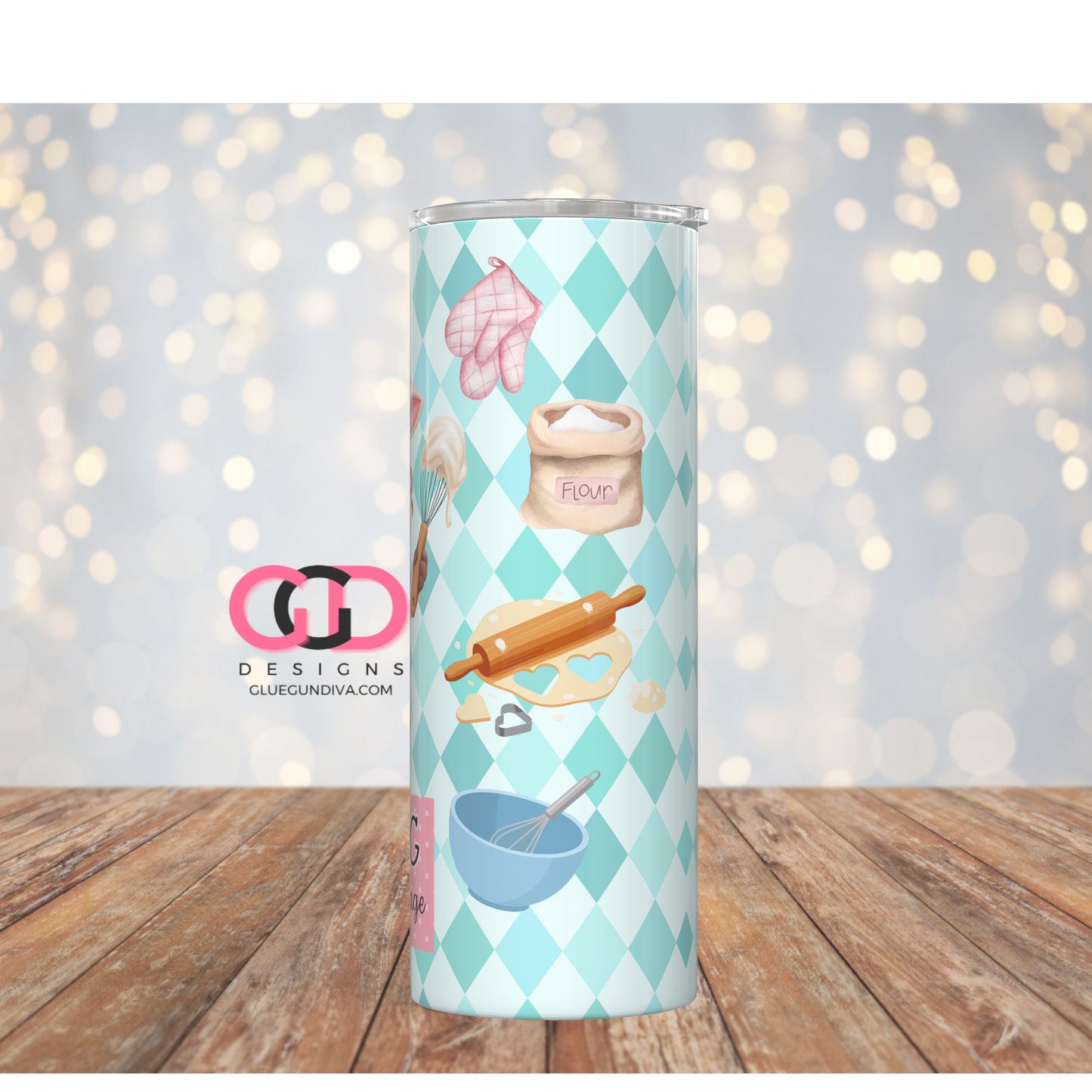 Baking is my love language-  Digital tumbler wrap for 20 oz skinny straight tumbler