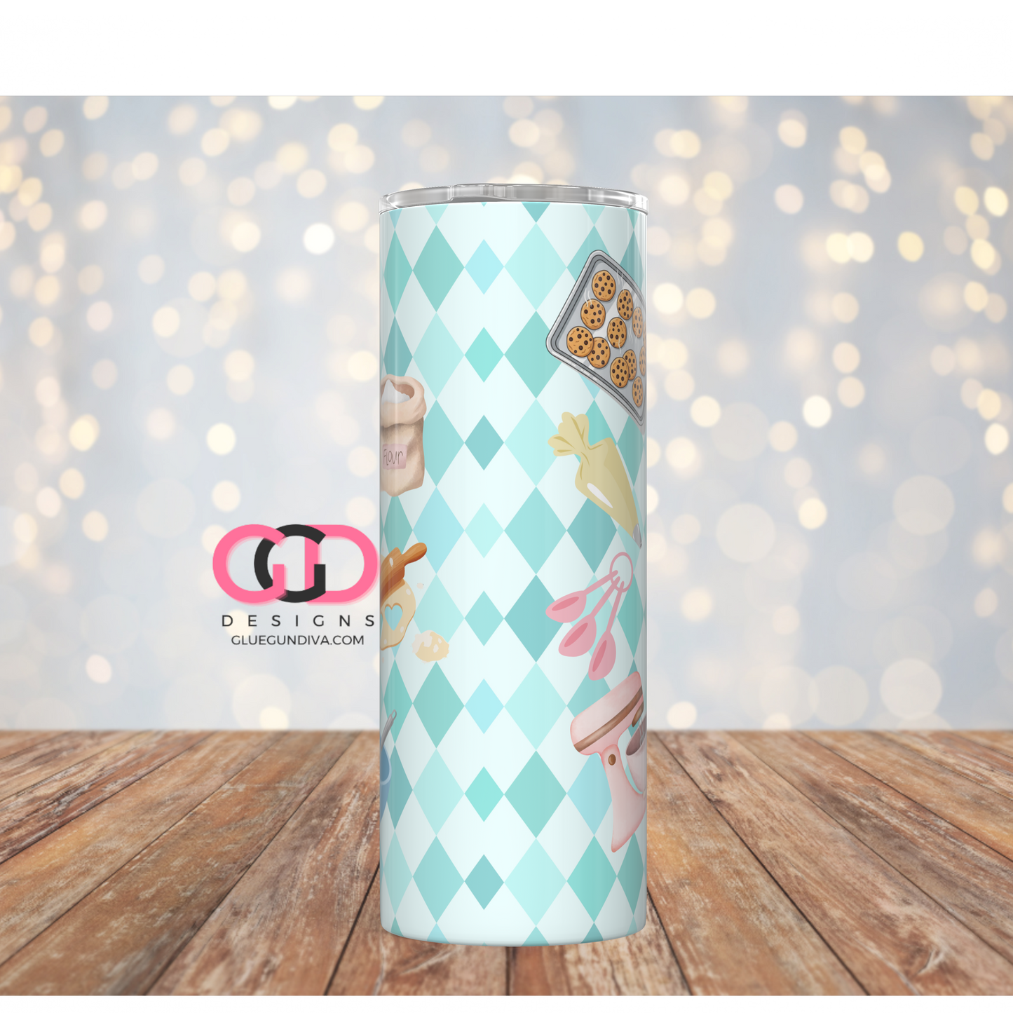 Baking is my love language-  Digital tumbler wrap for 20 oz skinny straight tumbler