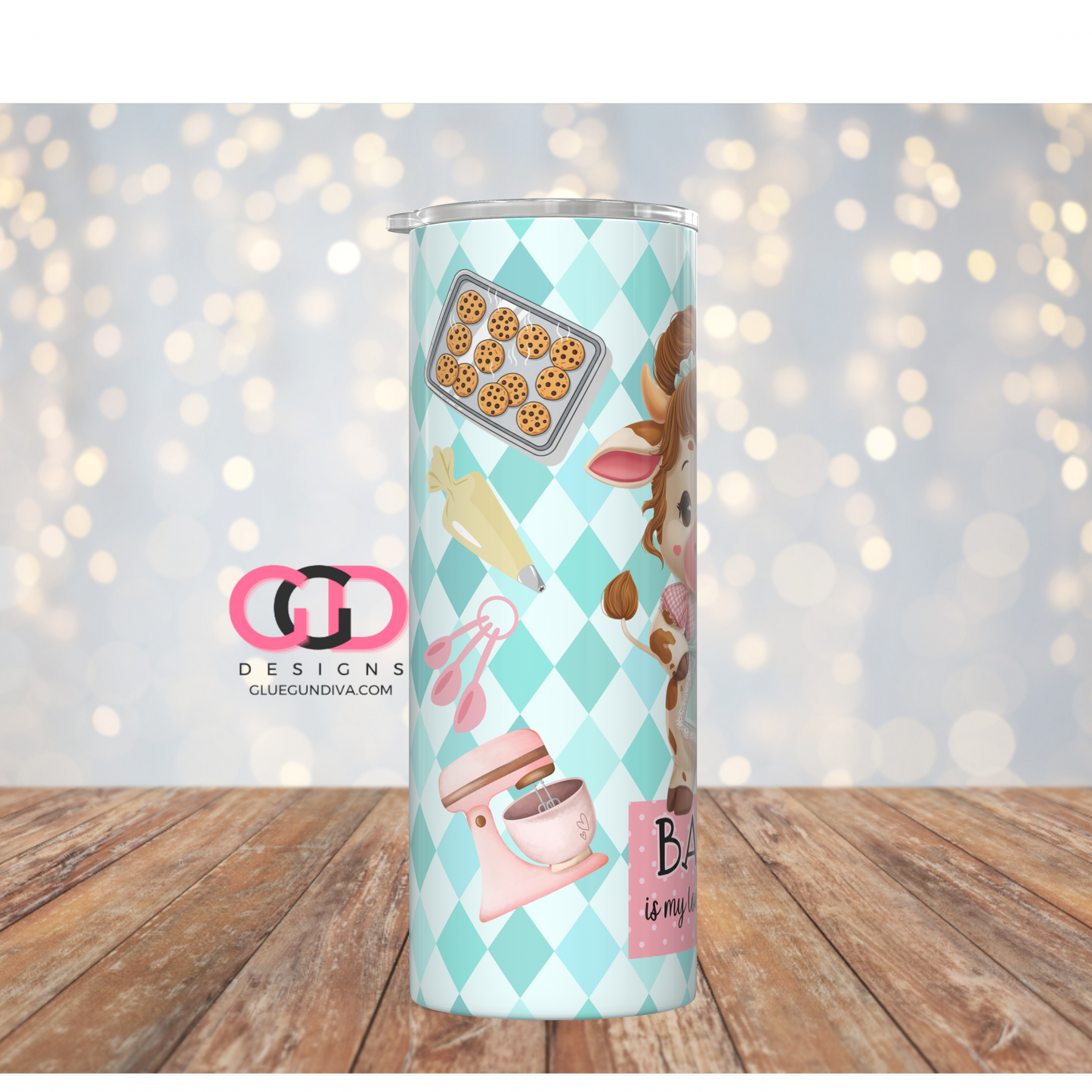 Baking is my love language-  Digital tumbler wrap for 20 oz skinny straight tumbler