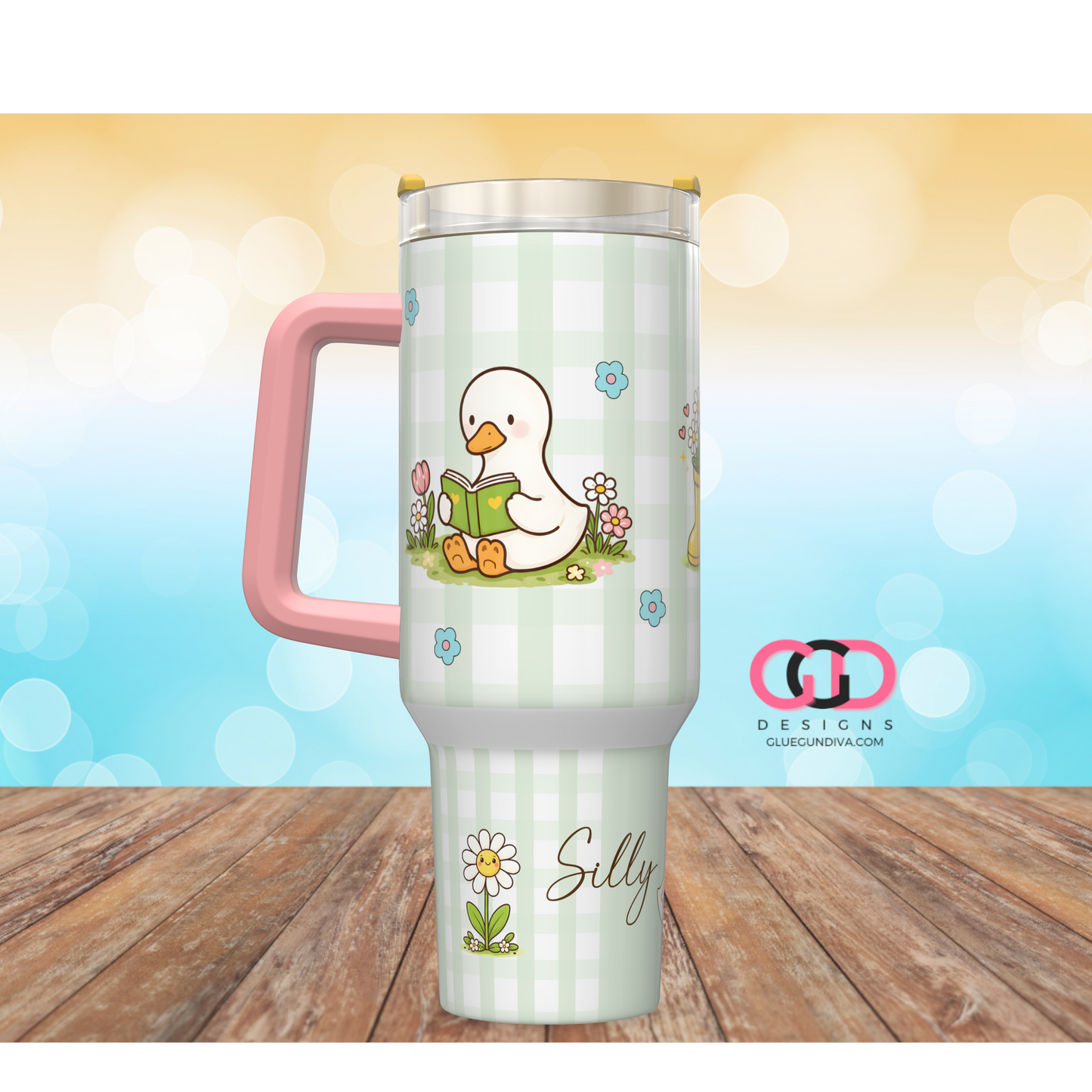 Spring Silly Goose -   Digital tumbler wrap for 40 oz tumbler