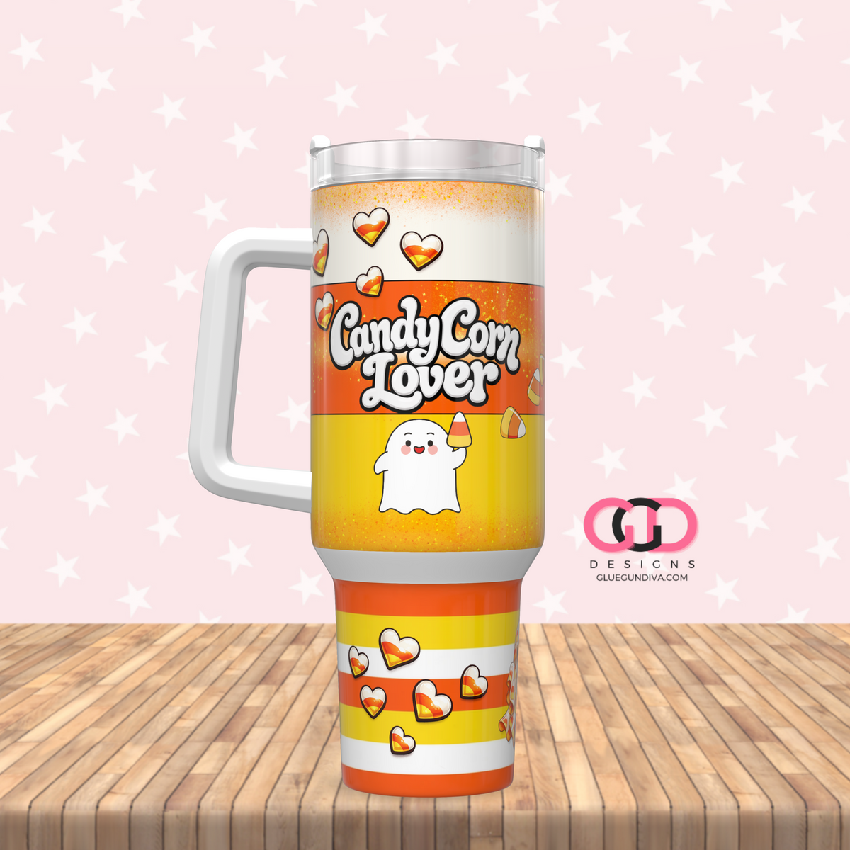 Candy Corn Lover Ghosts -   Digital tumbler wrap for 40 oz tumbler