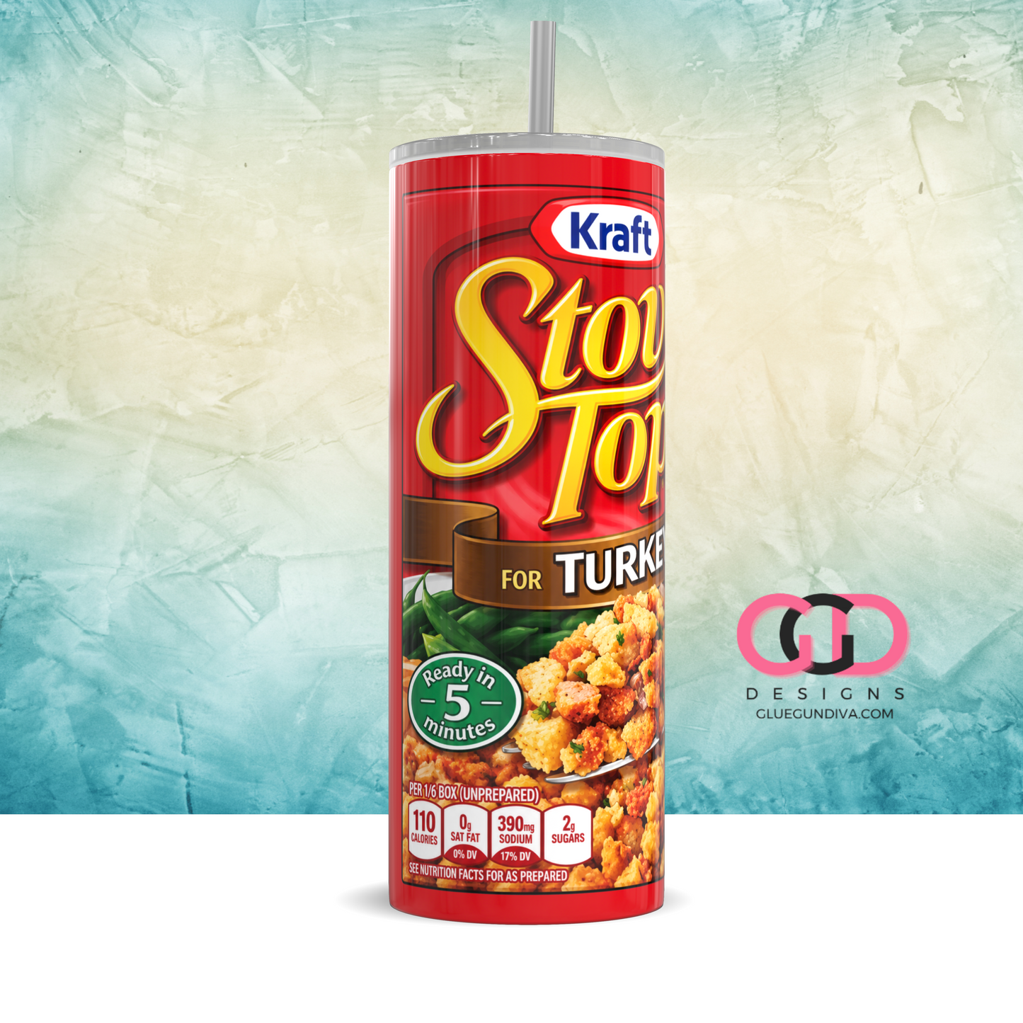 Stove Top Box - Digital tumbler wrap for 20 oz skinny straight tumbler