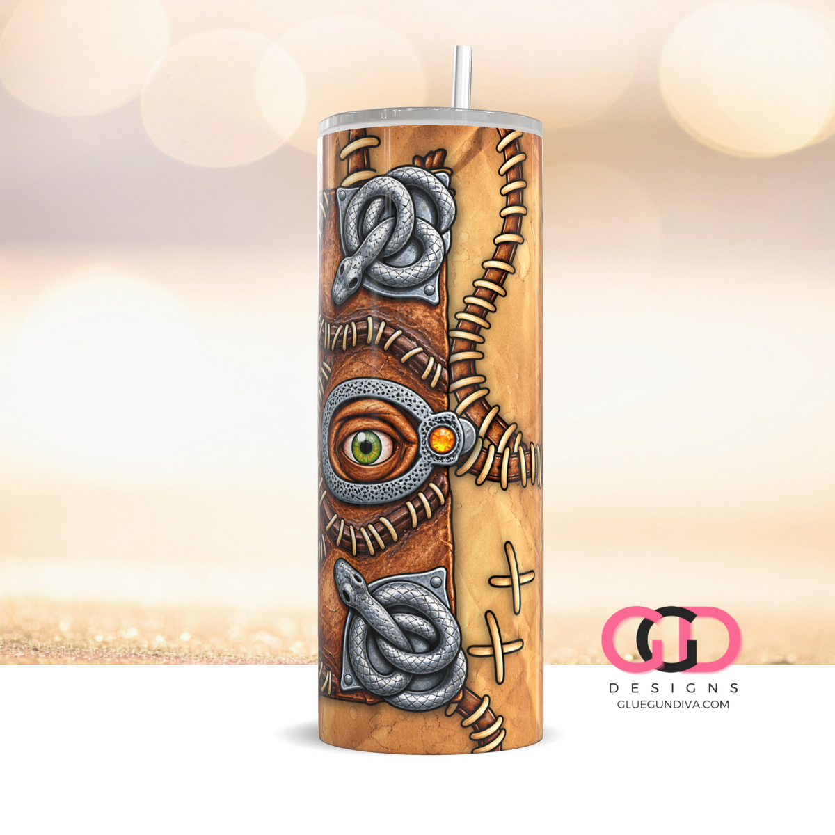 The Witchcraft Manual Vintage Background - Digital tumbler wrap for 20 oz skinny straight tumbler