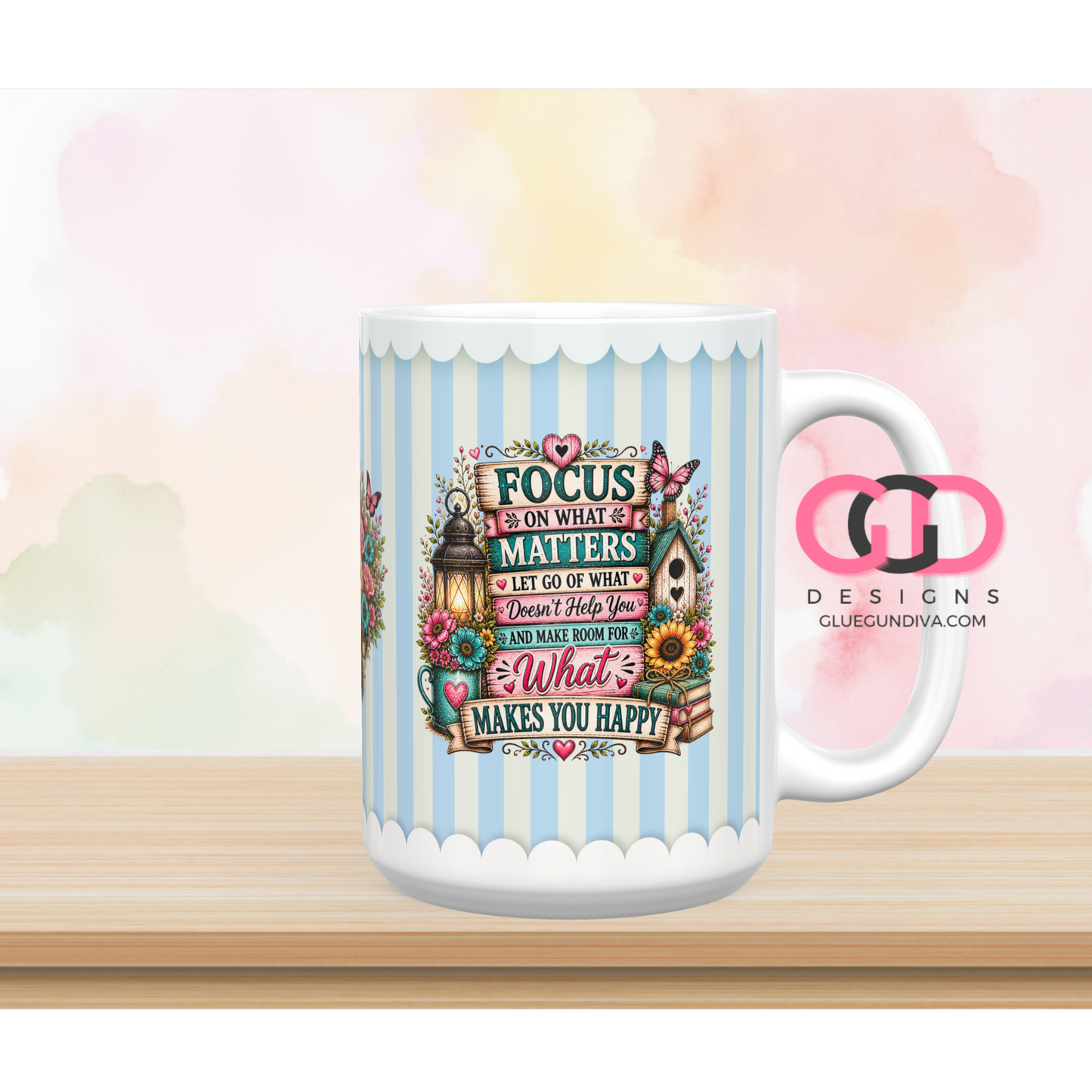 Focus on What Matters - Digital mug wrap for 11 and 15 oz