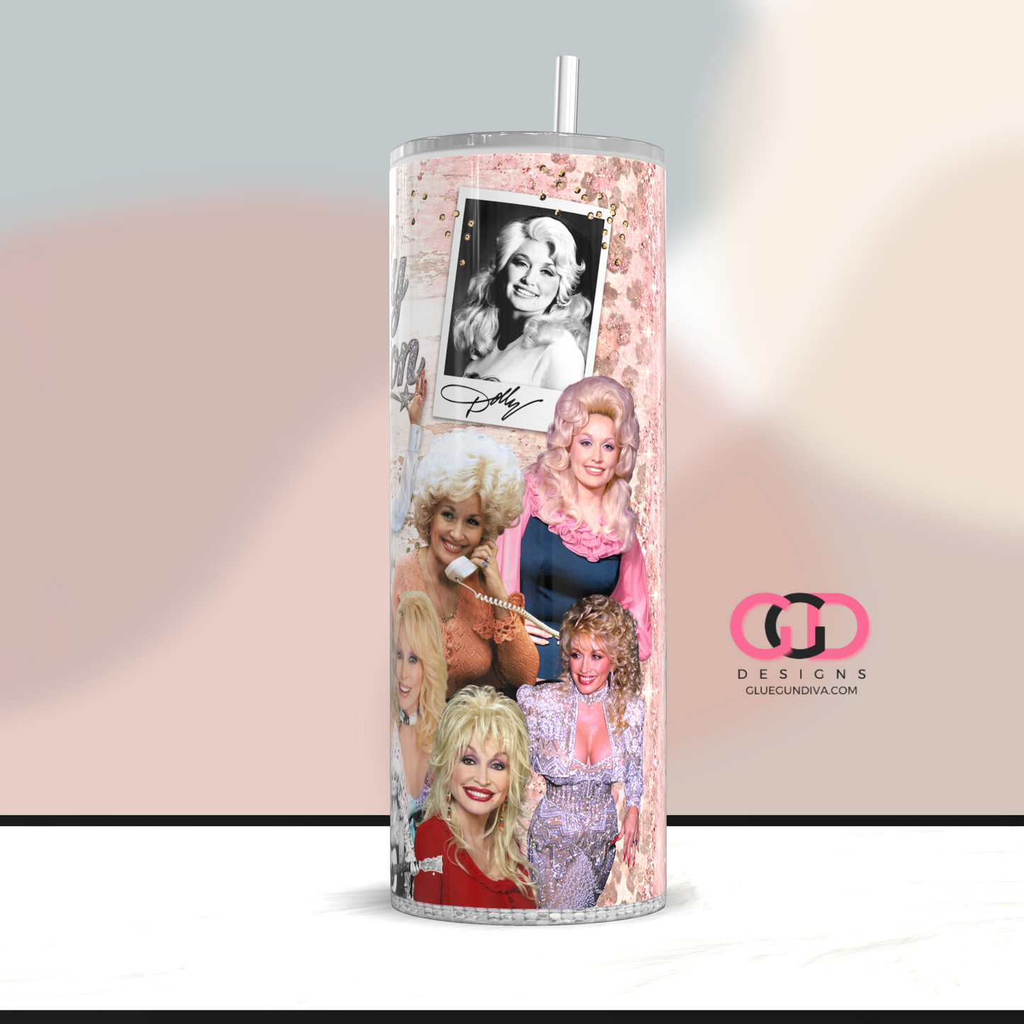 Dolly Parton Tribute -   Digital tumbler wrap for 20 oz skinny straight tumbler