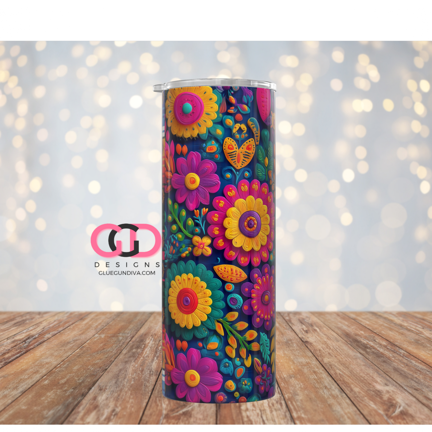 Mexican Pattern -  Digital tumbler wrap for 20 oz skinny straight tumbler