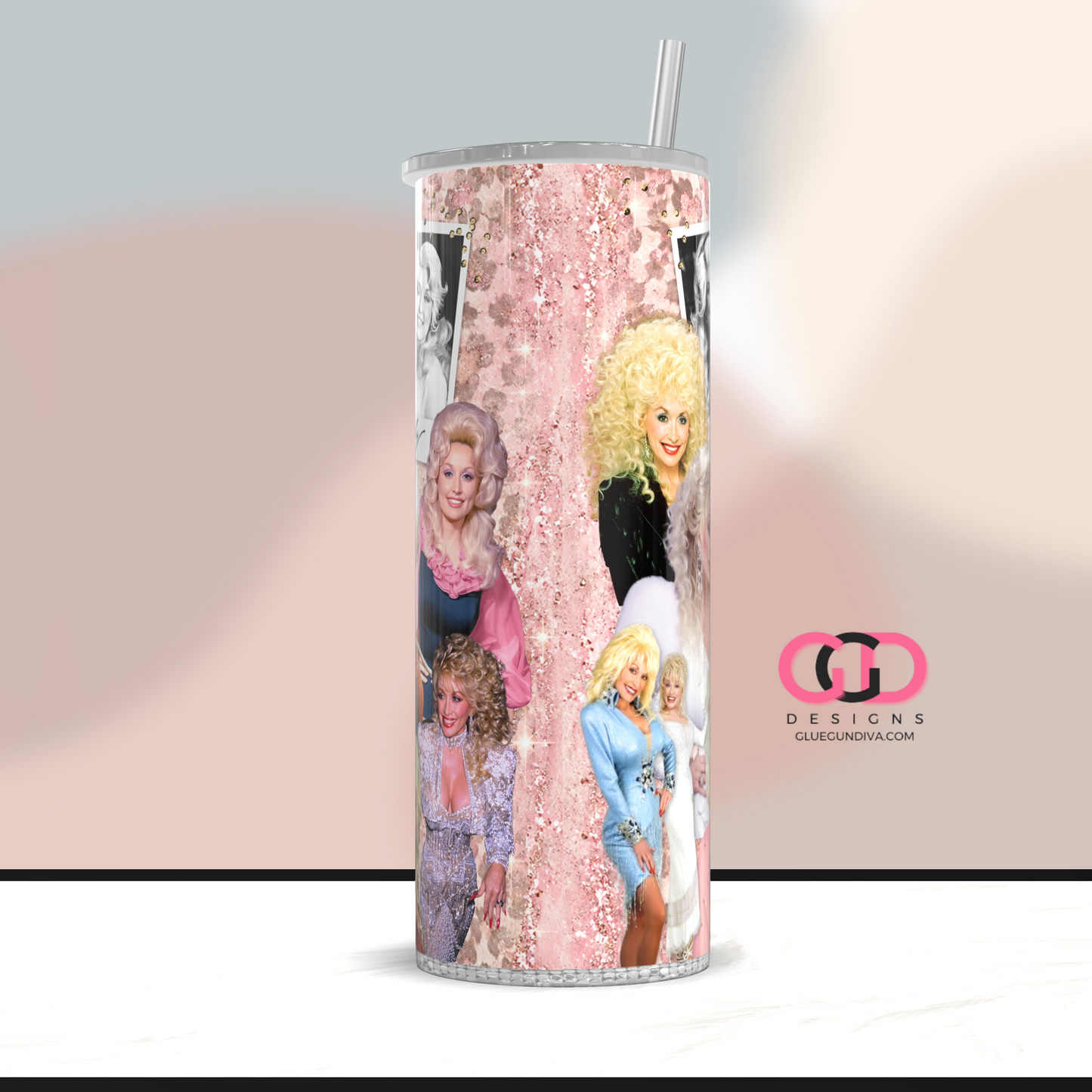 Dolly Parton Tribute -   Digital tumbler wrap for 20 oz skinny straight tumbler
