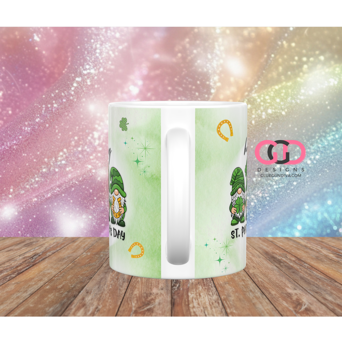 Happy St Patrick's Day Gnomes - Digital mug wrap for 11 and 15 oz
