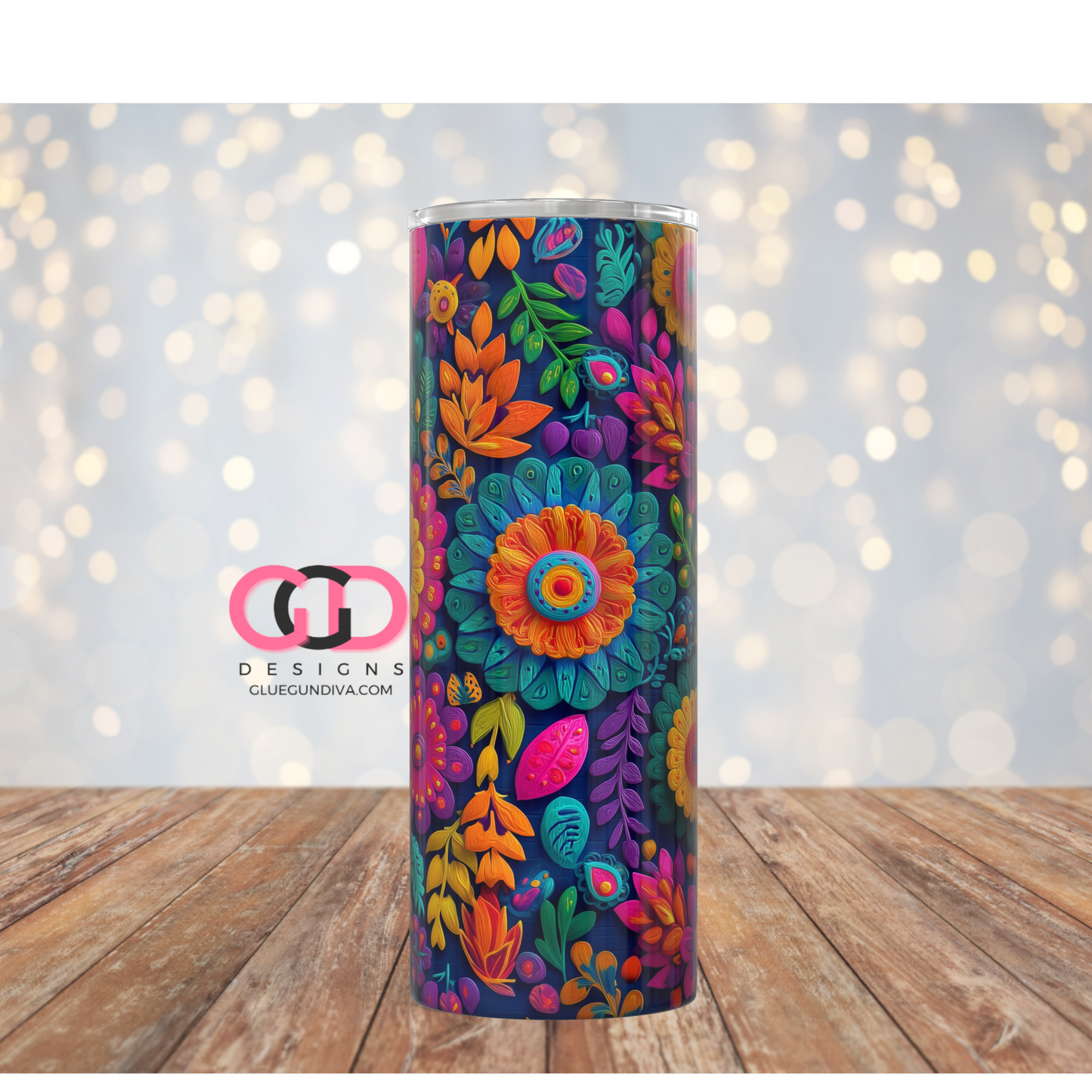 Mexican Pattern -  Digital tumbler wrap for 20 oz skinny straight tumbler