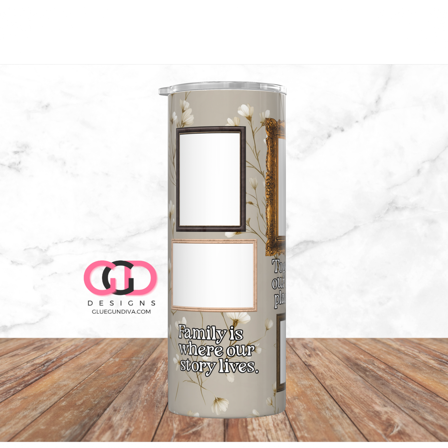 Family Portraits -   Digital tumbler wrap for 20 oz skinny straight tumbler